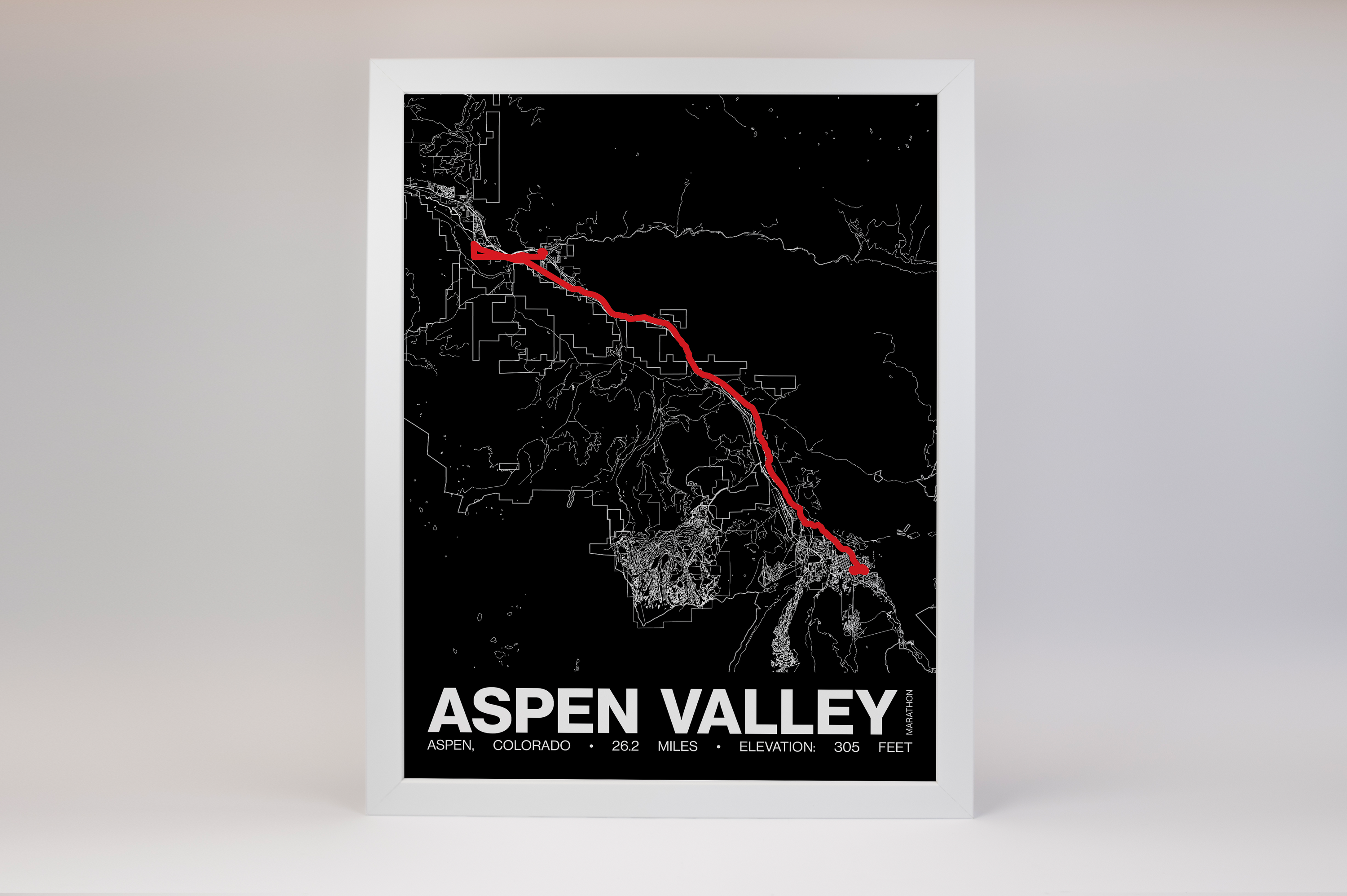 Aspen Valley Marathon Poster - Grid Style