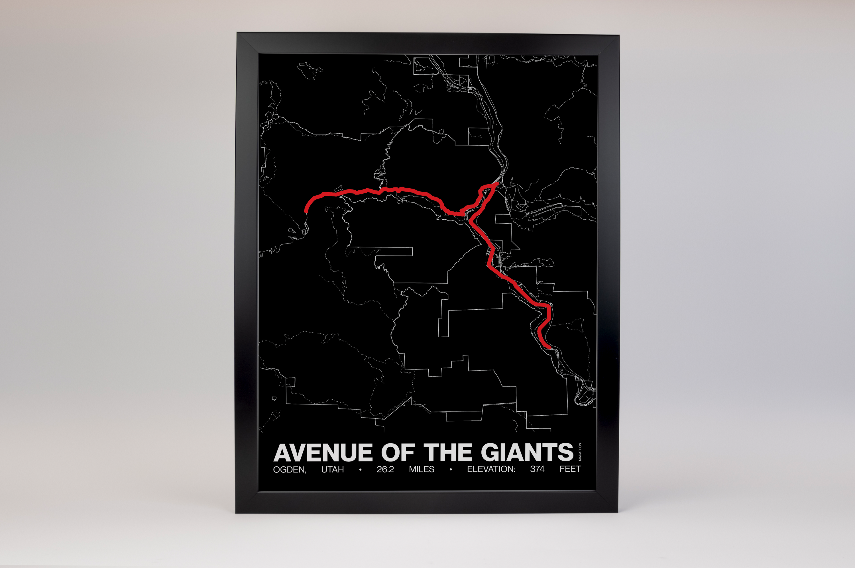Avenue of the Giants Marathon Poster - Grid Style
