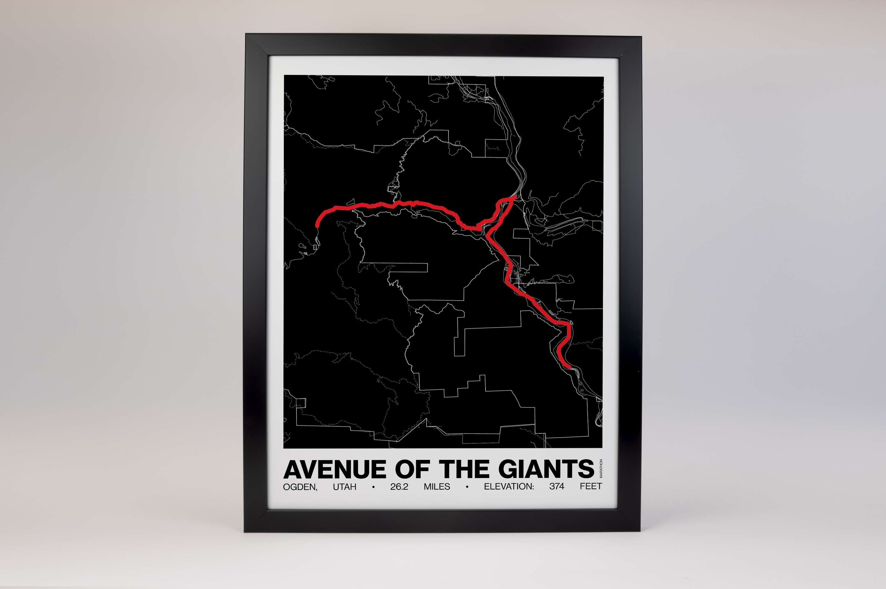 Avenue of the Giants Marathon Poster - Grid Style