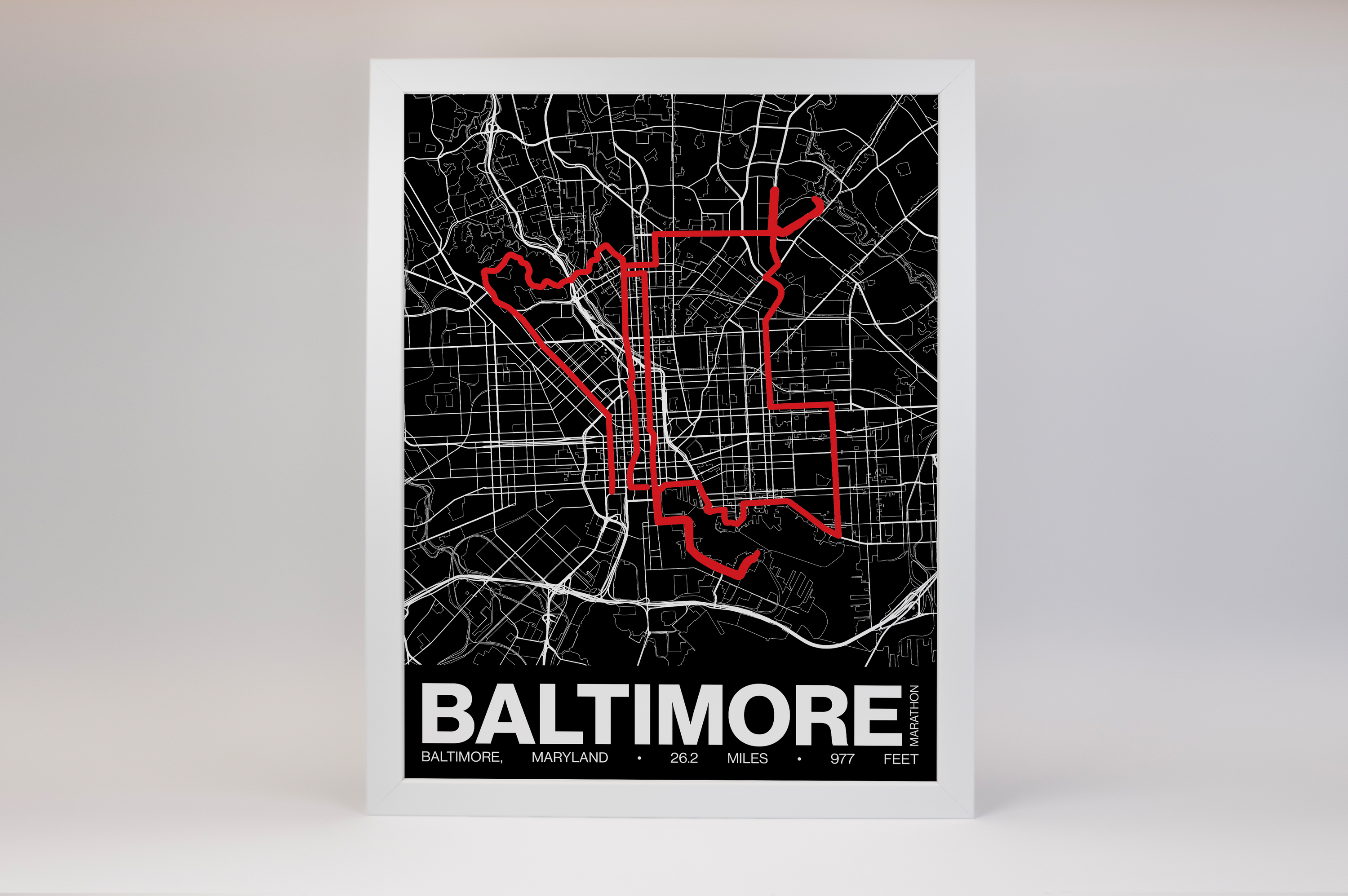 Baltimore Running Festival Marathon Poster - Grid Style