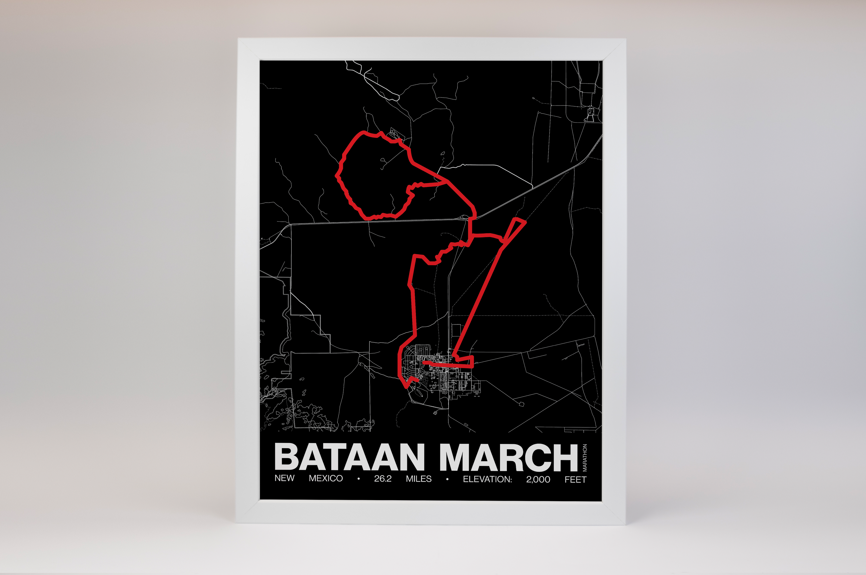 Bataan Memorial Death March Marathon Poster - Grid Style