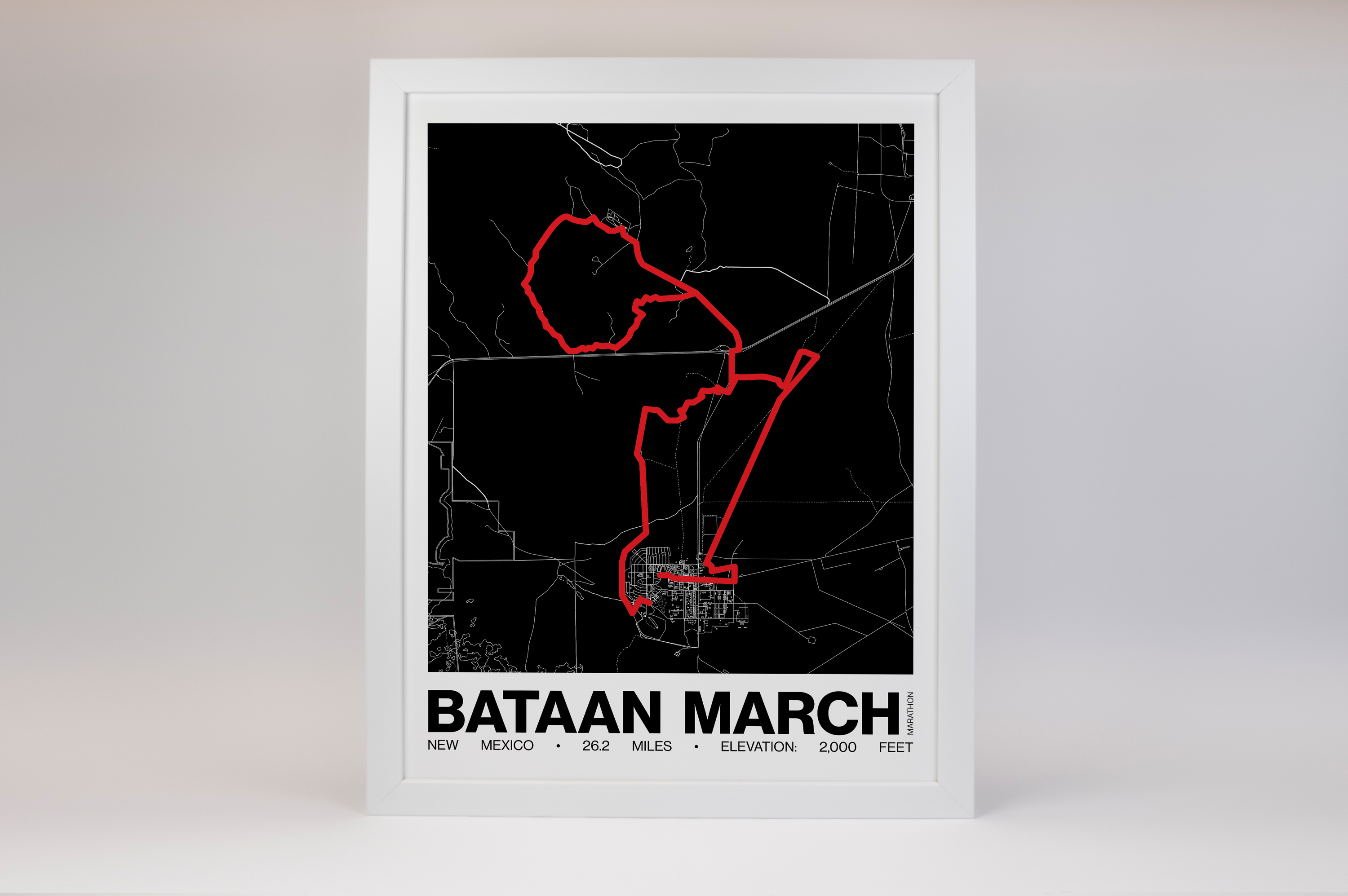 Bataan Memorial Death March Marathon Poster - Grid Style