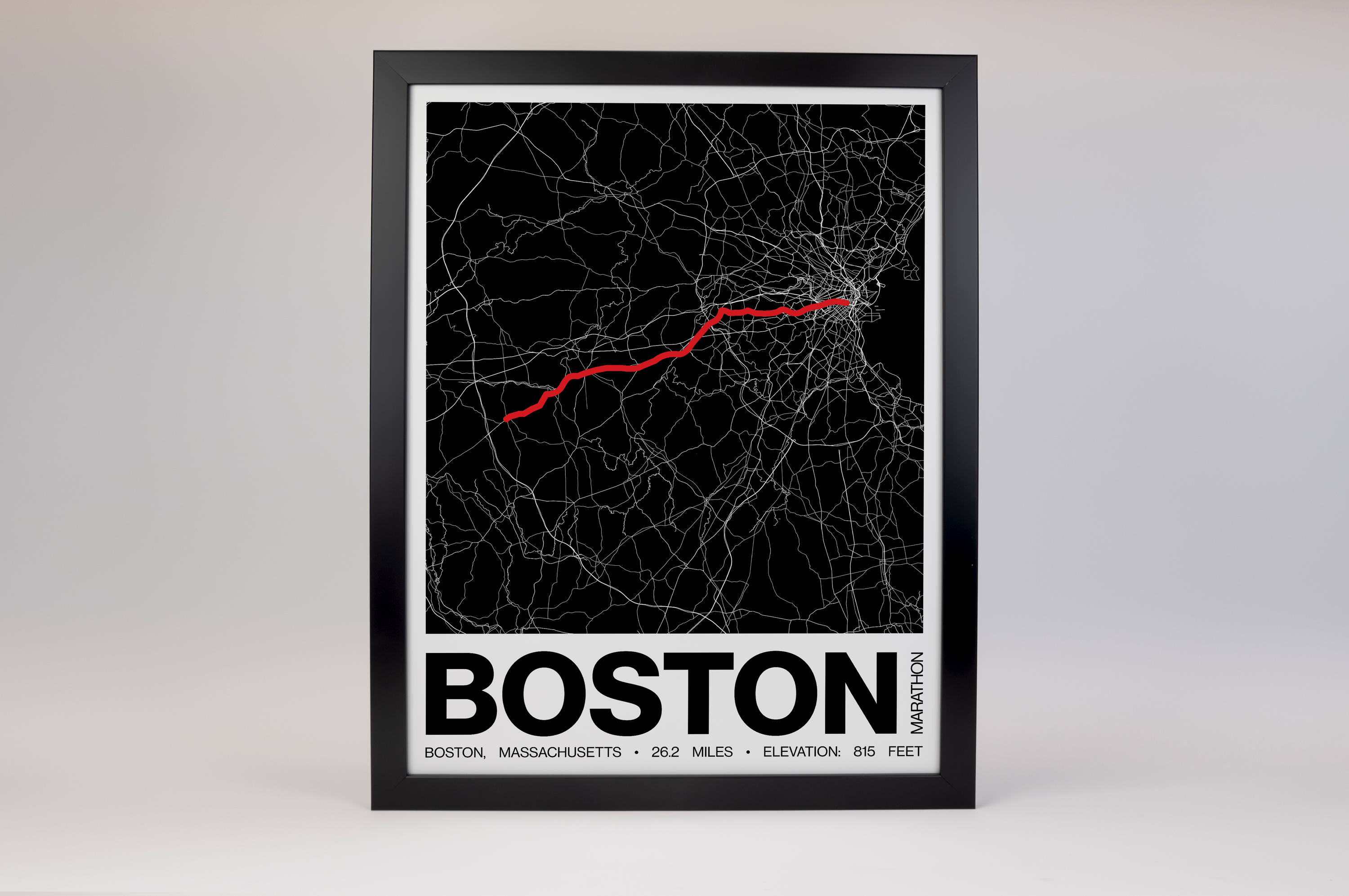 Boston Marathon Poster - Grid Style