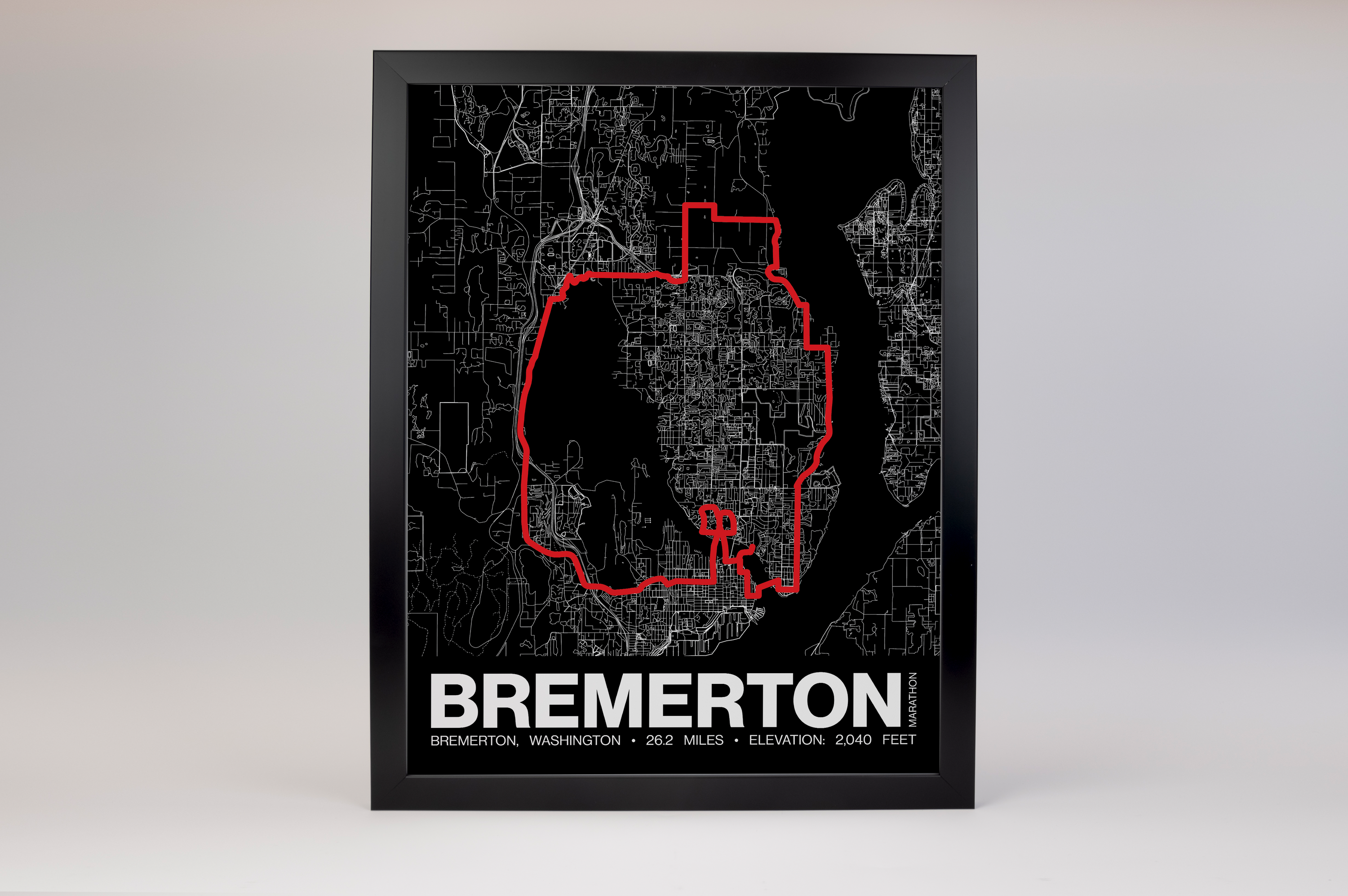 Bremerton Marathon Poster - Grid Style