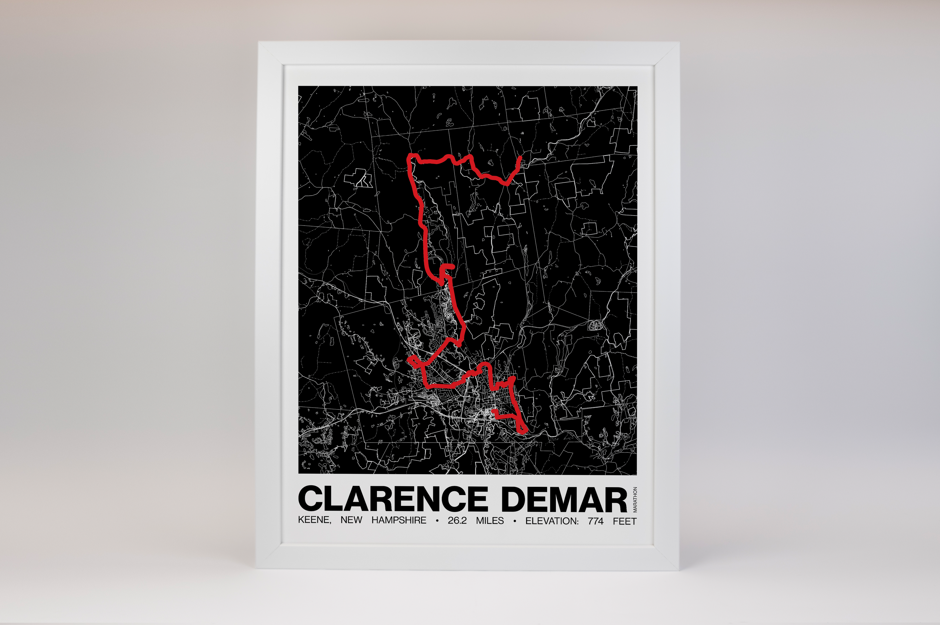 Clarence DeMar  Marathon Poster - Grid Style