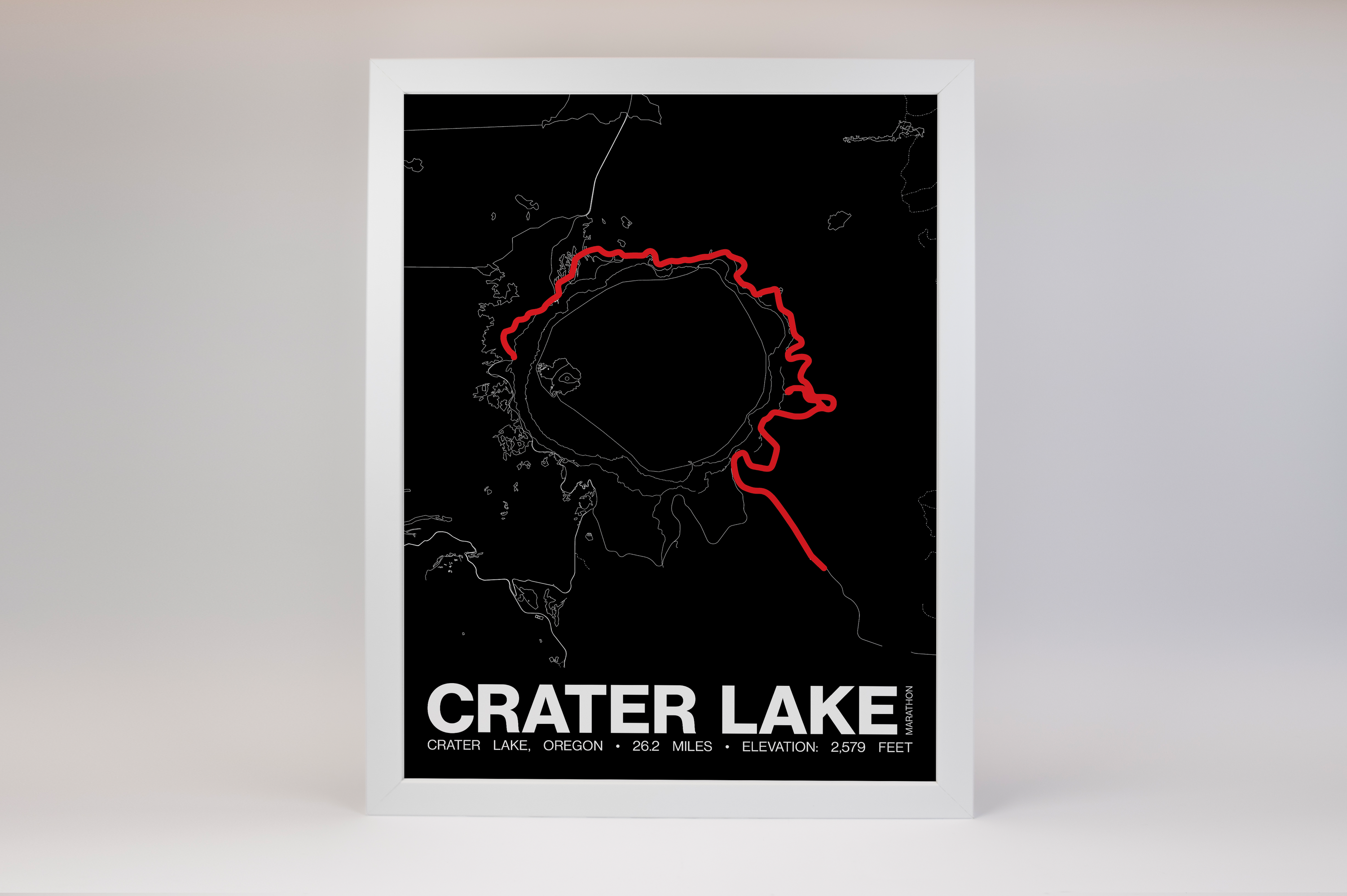Crater Lake Marathon Poster - Grid Style