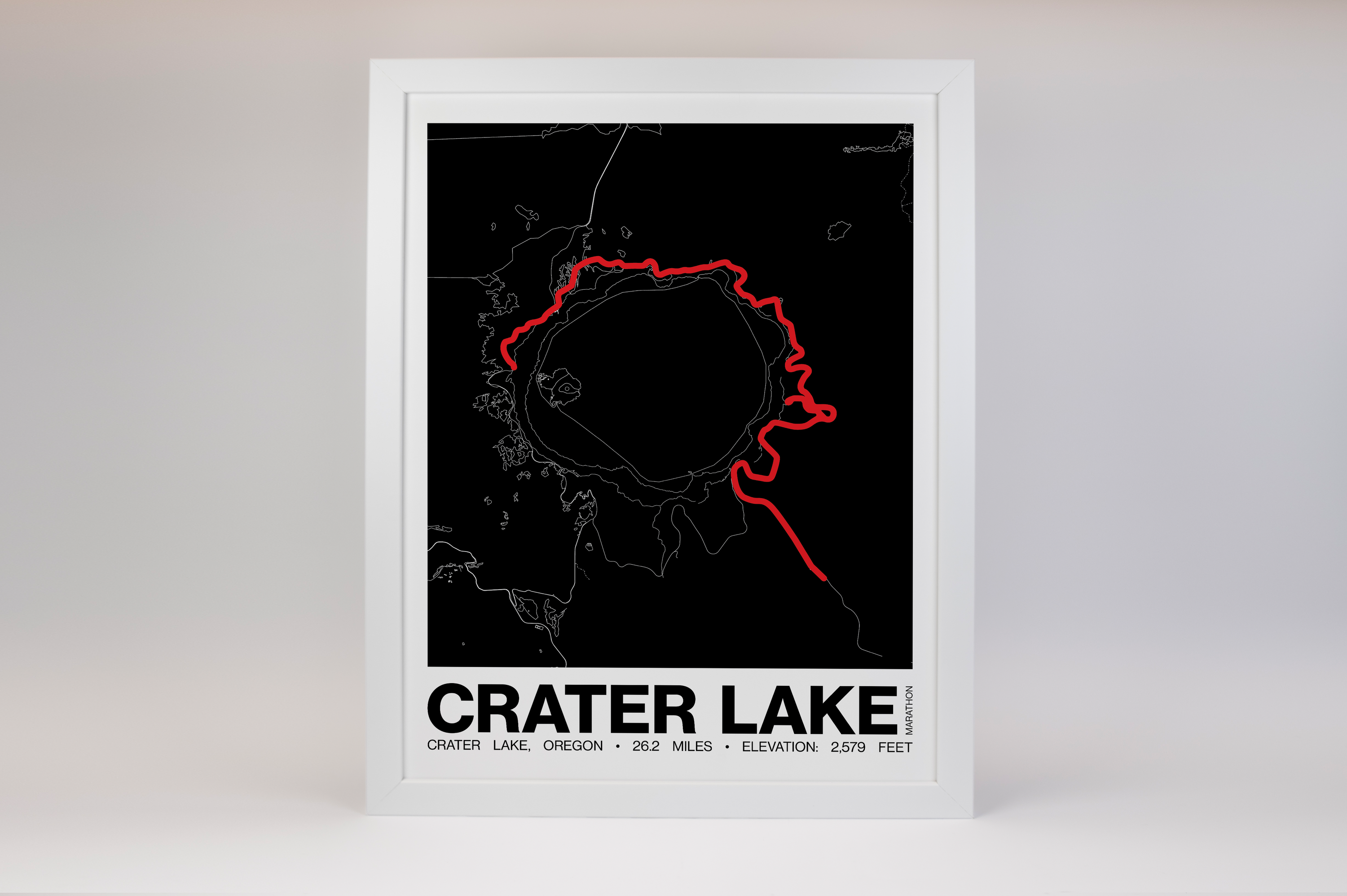 Crater Lake Marathon Poster - Grid Style