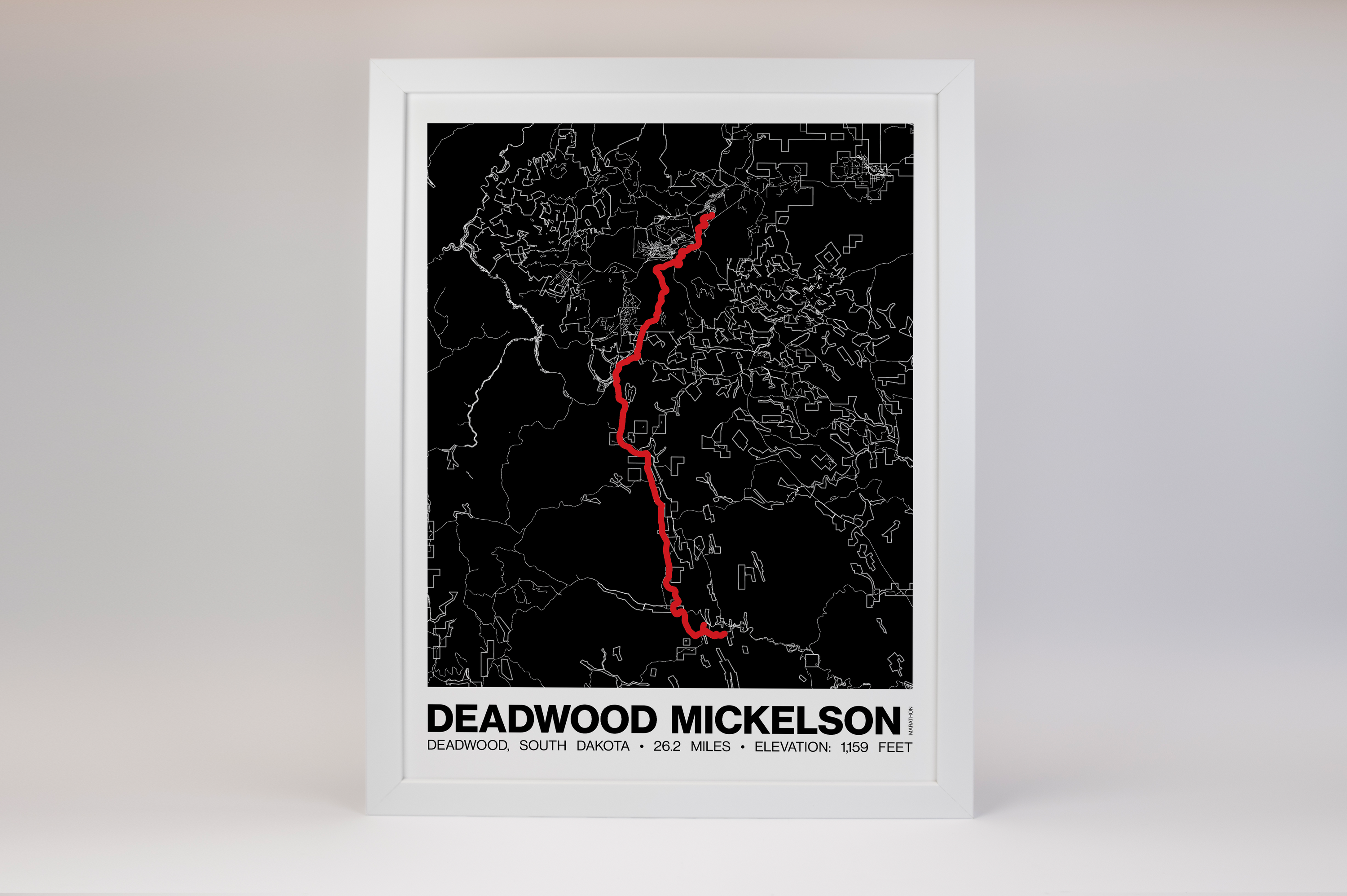 Deadwood Mickelson Trail Marathon Poster - Grid Style