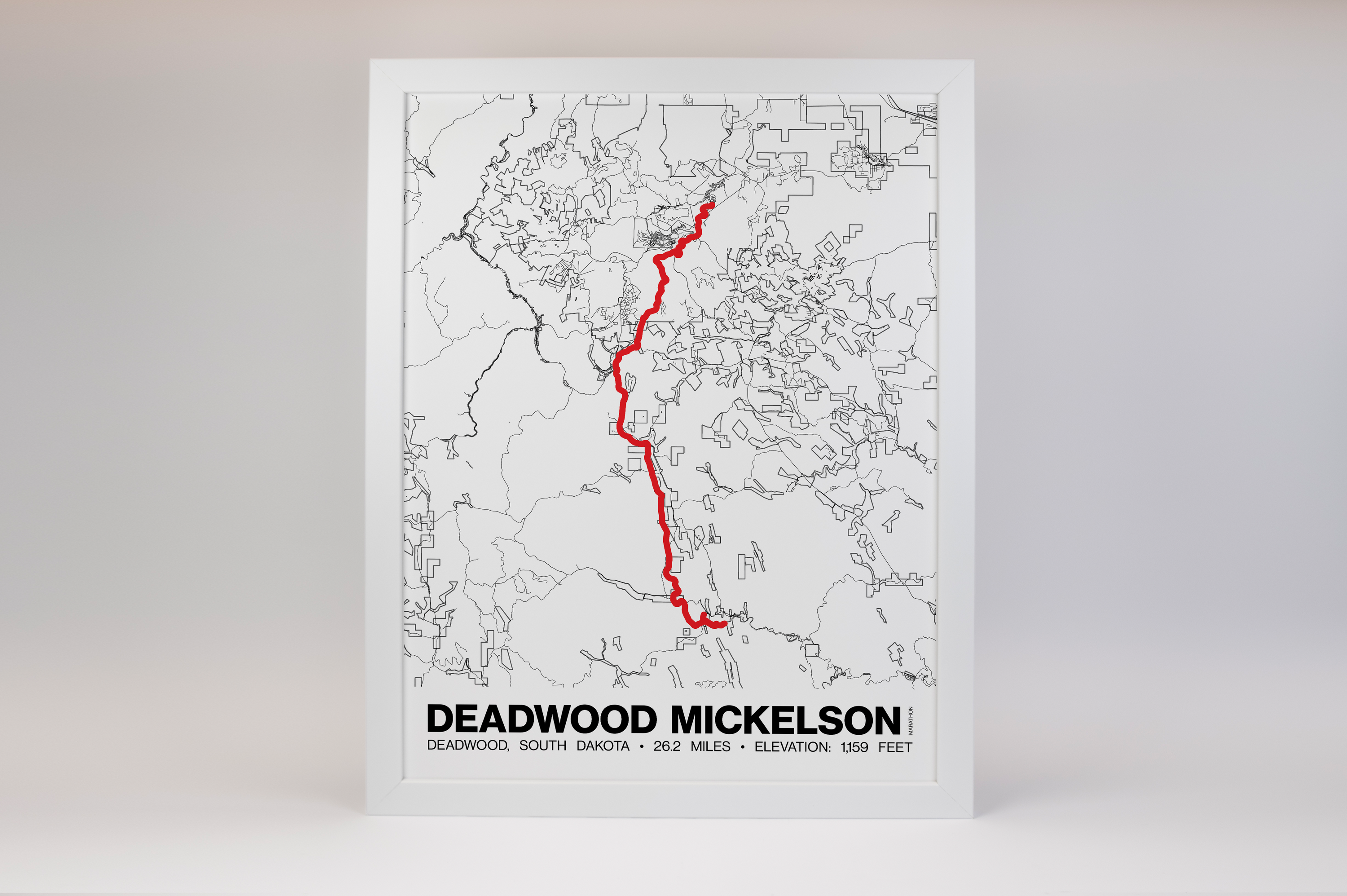 Deadwood Mickelson Trail Marathon Poster - Grid Style