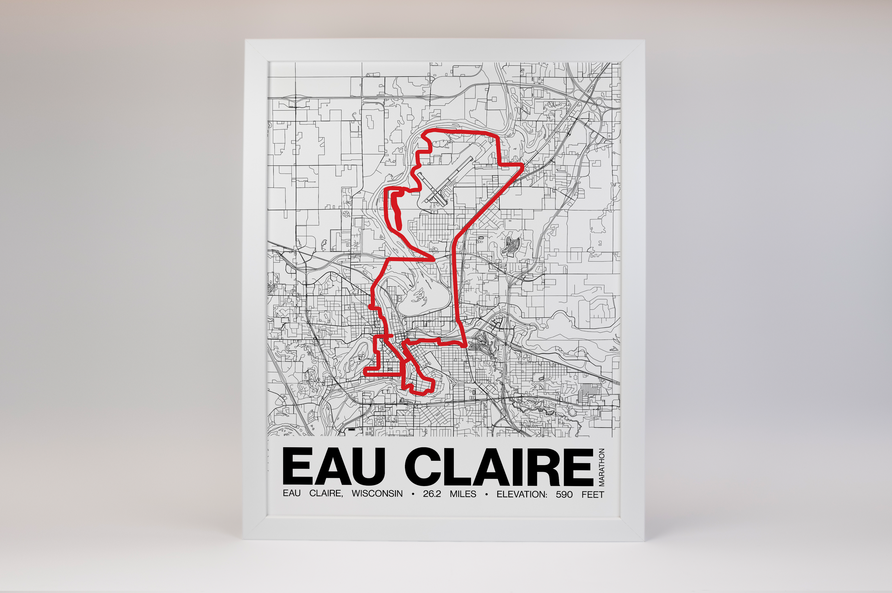 Eau Claire Marathon Poster - Grid Style