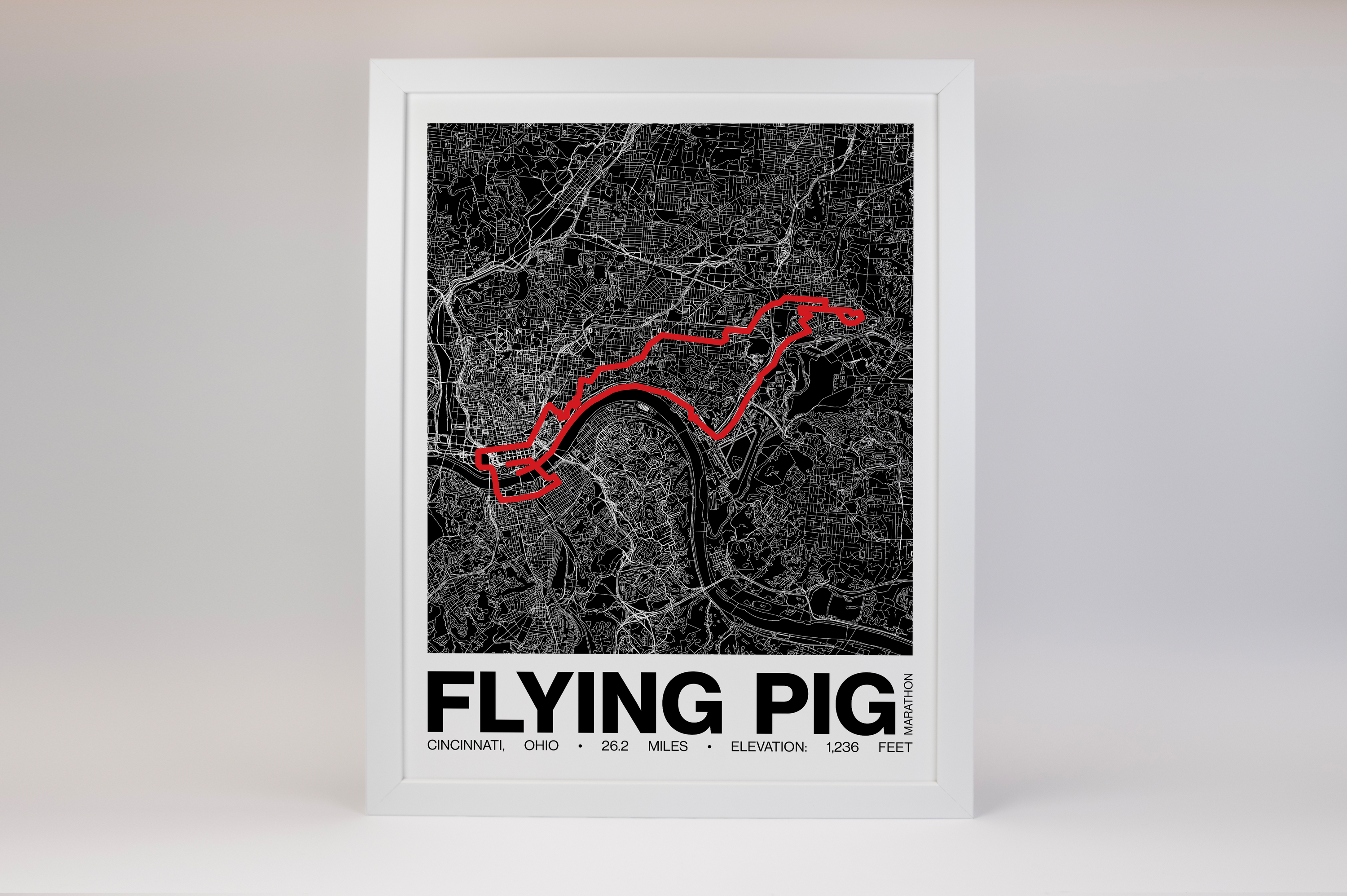 Flying Pig Marathon Poster - Grid Style