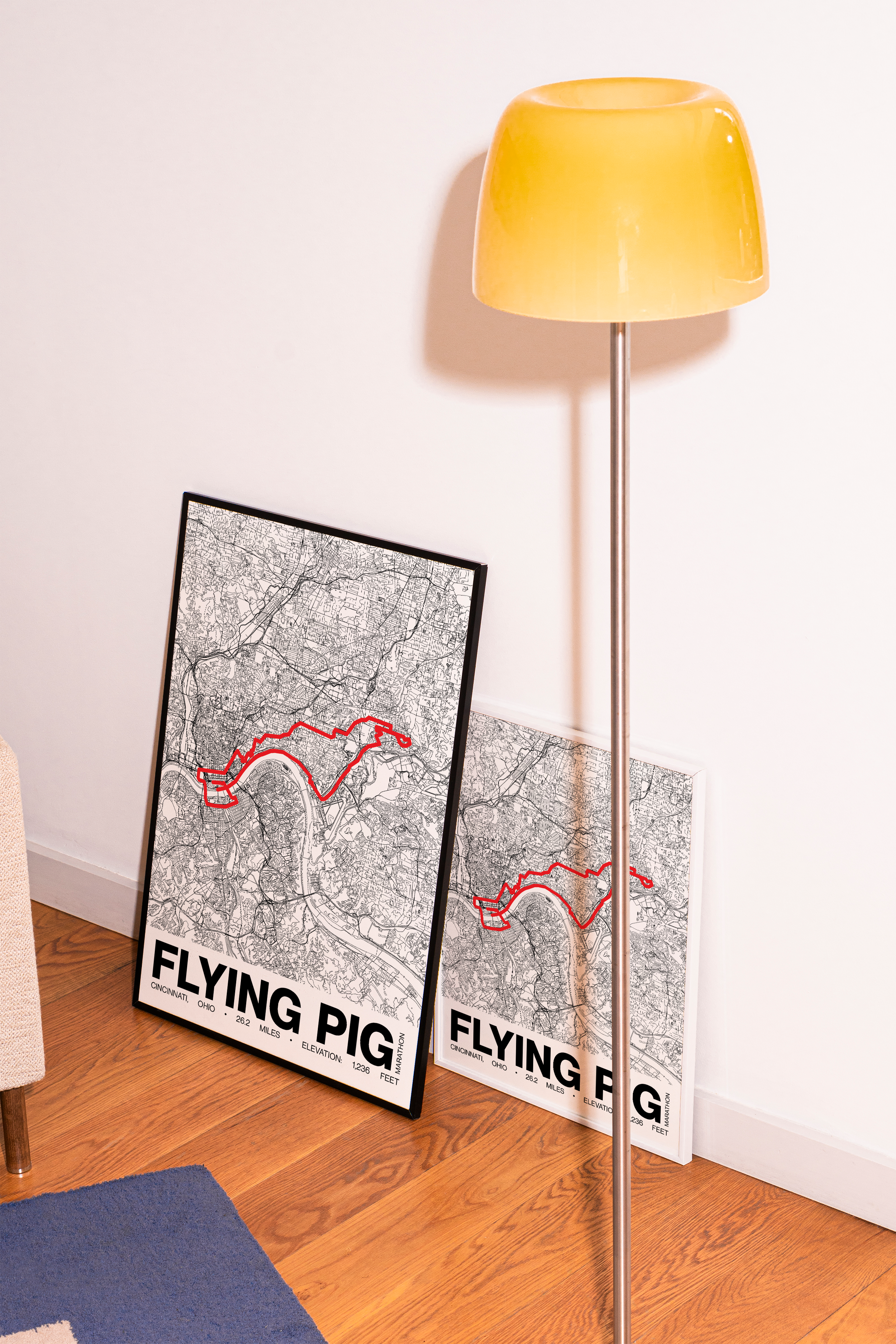 Flying Pig Marathon Poster - Grid Style