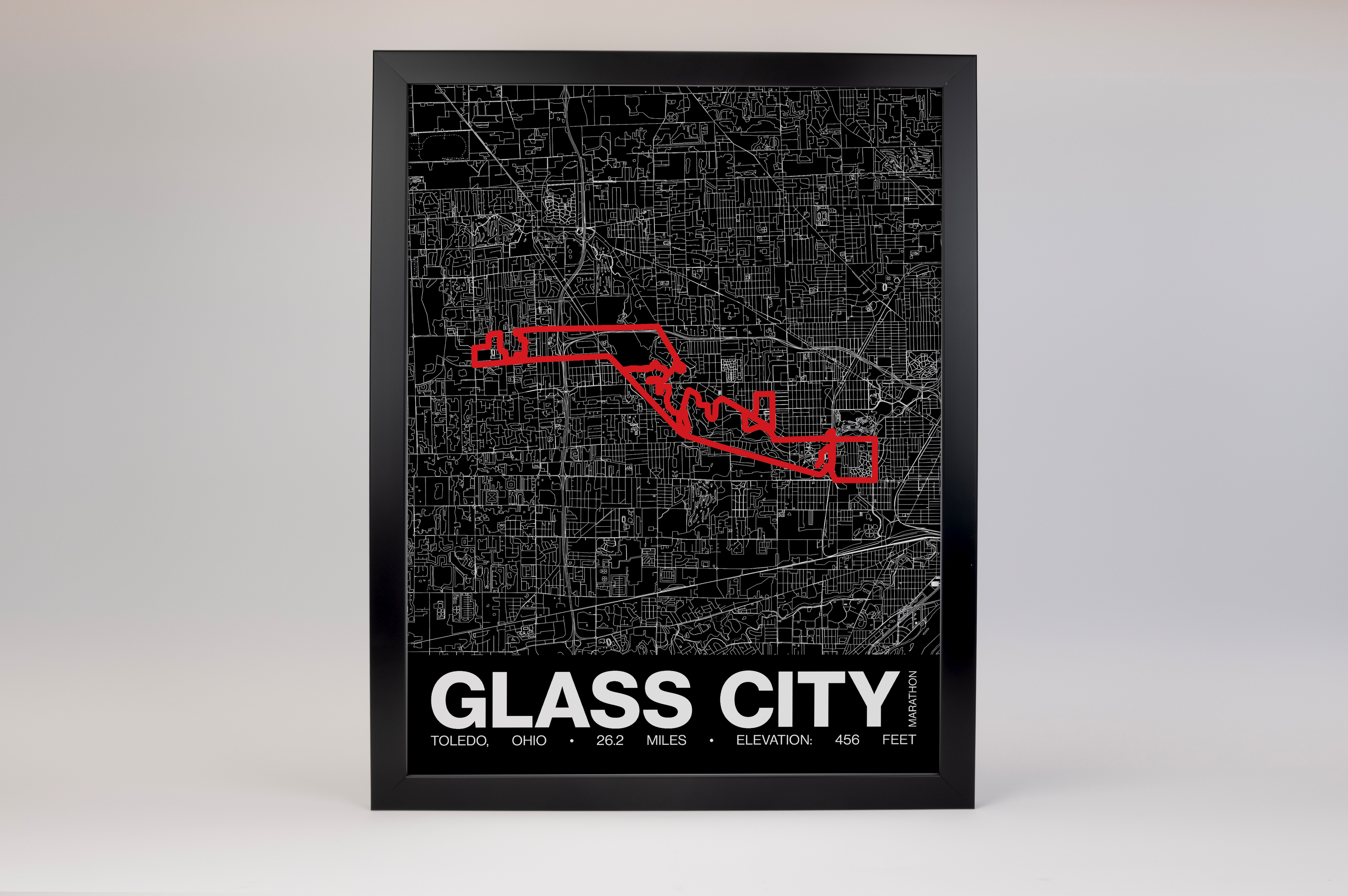 Glass City Marathon Poster - Grid Style
