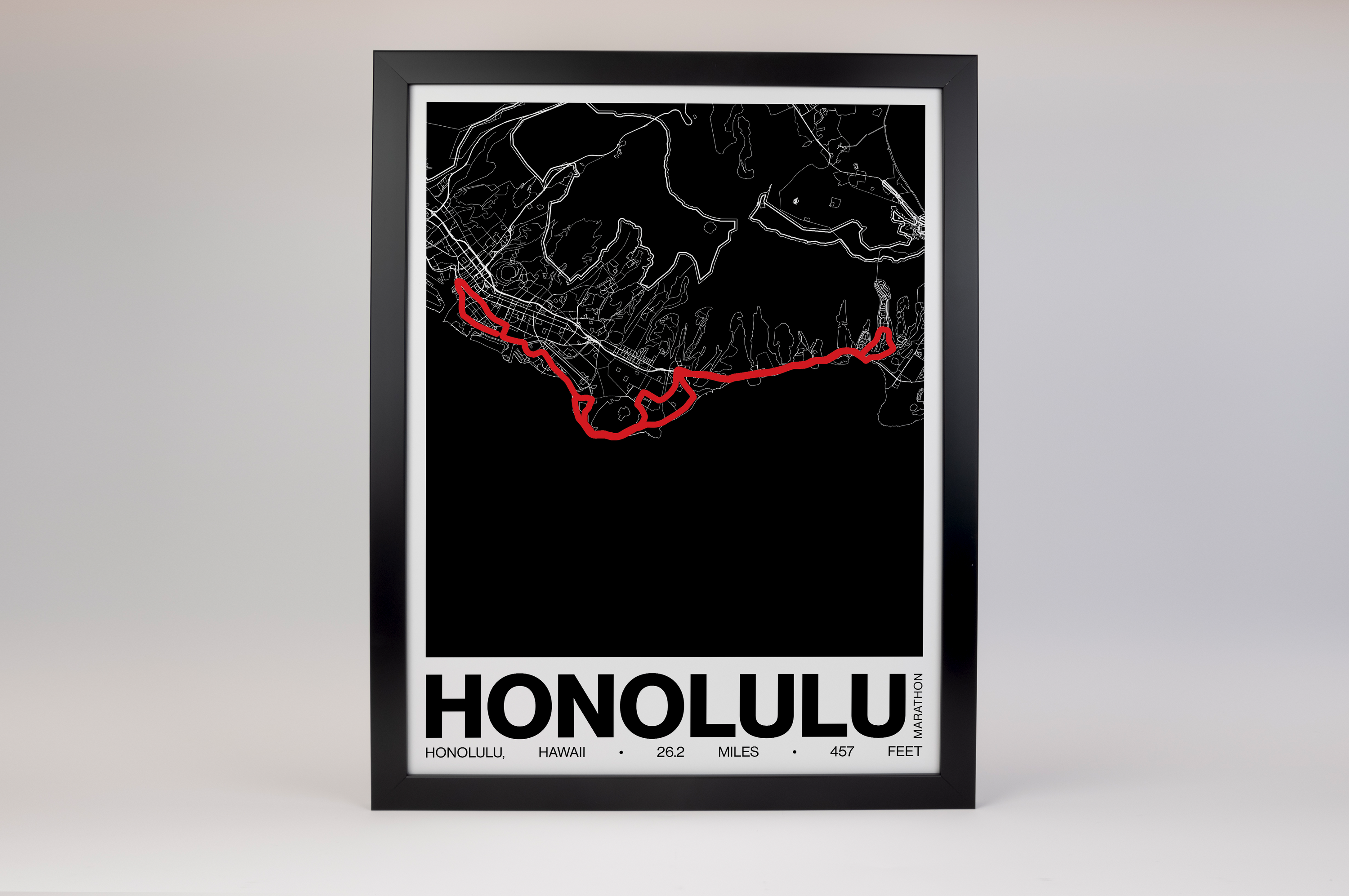 Honolulu Marathon Poster - Grid Style