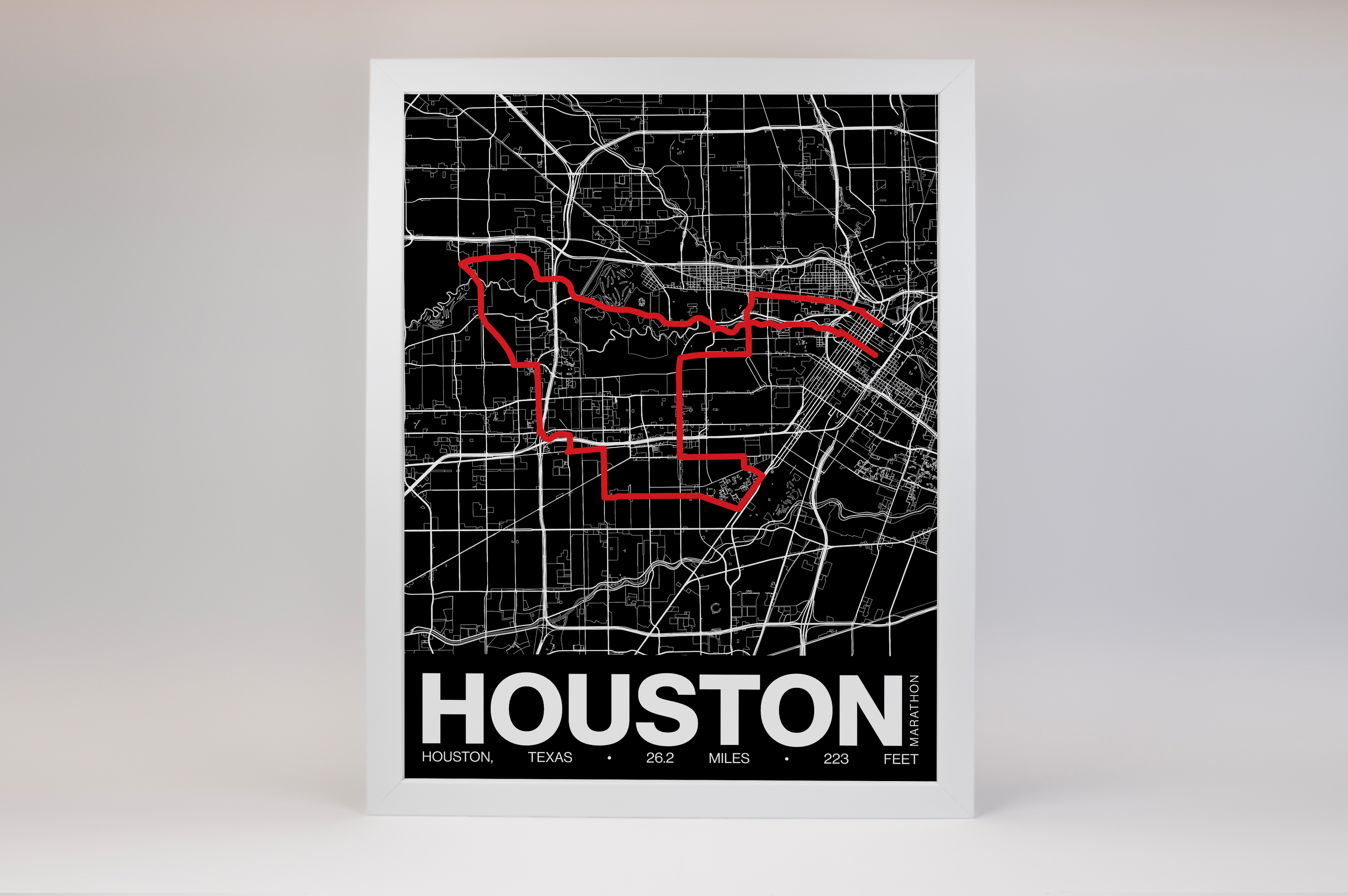 Houston Marathon Poster - Grid Style