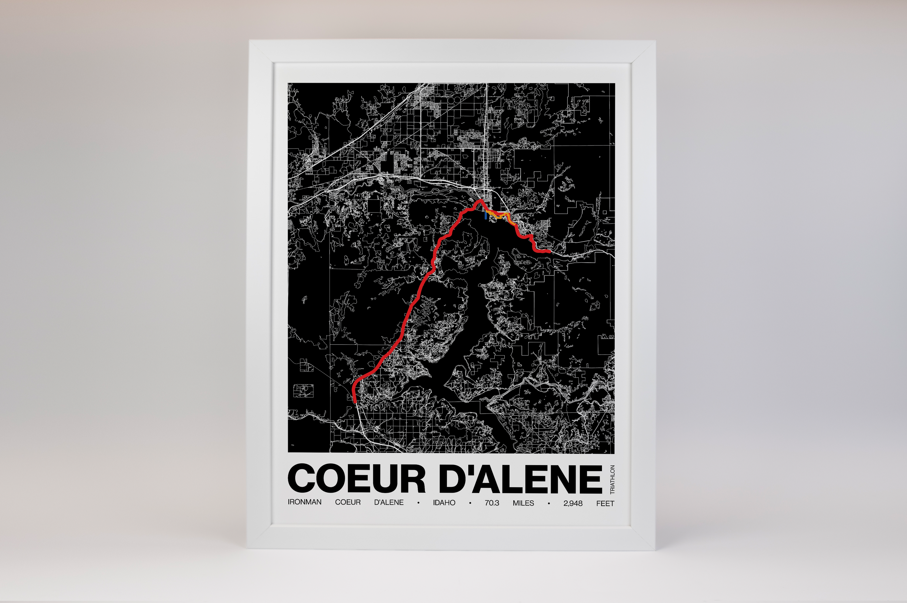 Ironman 70.3 Coeur D'alene Poster - Grid Style