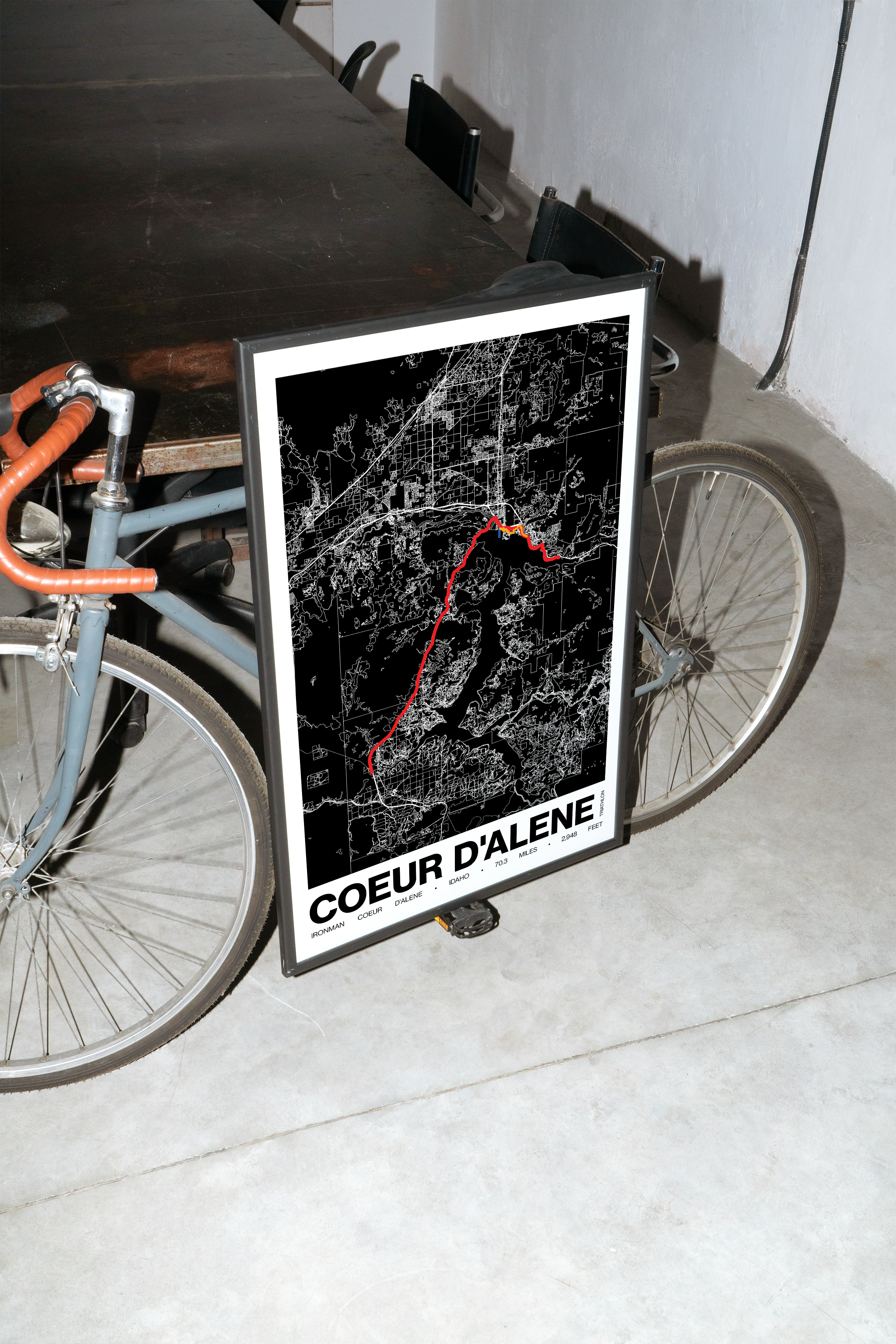 Ironman 70.3 Coeur D'alene Poster - Grid Style