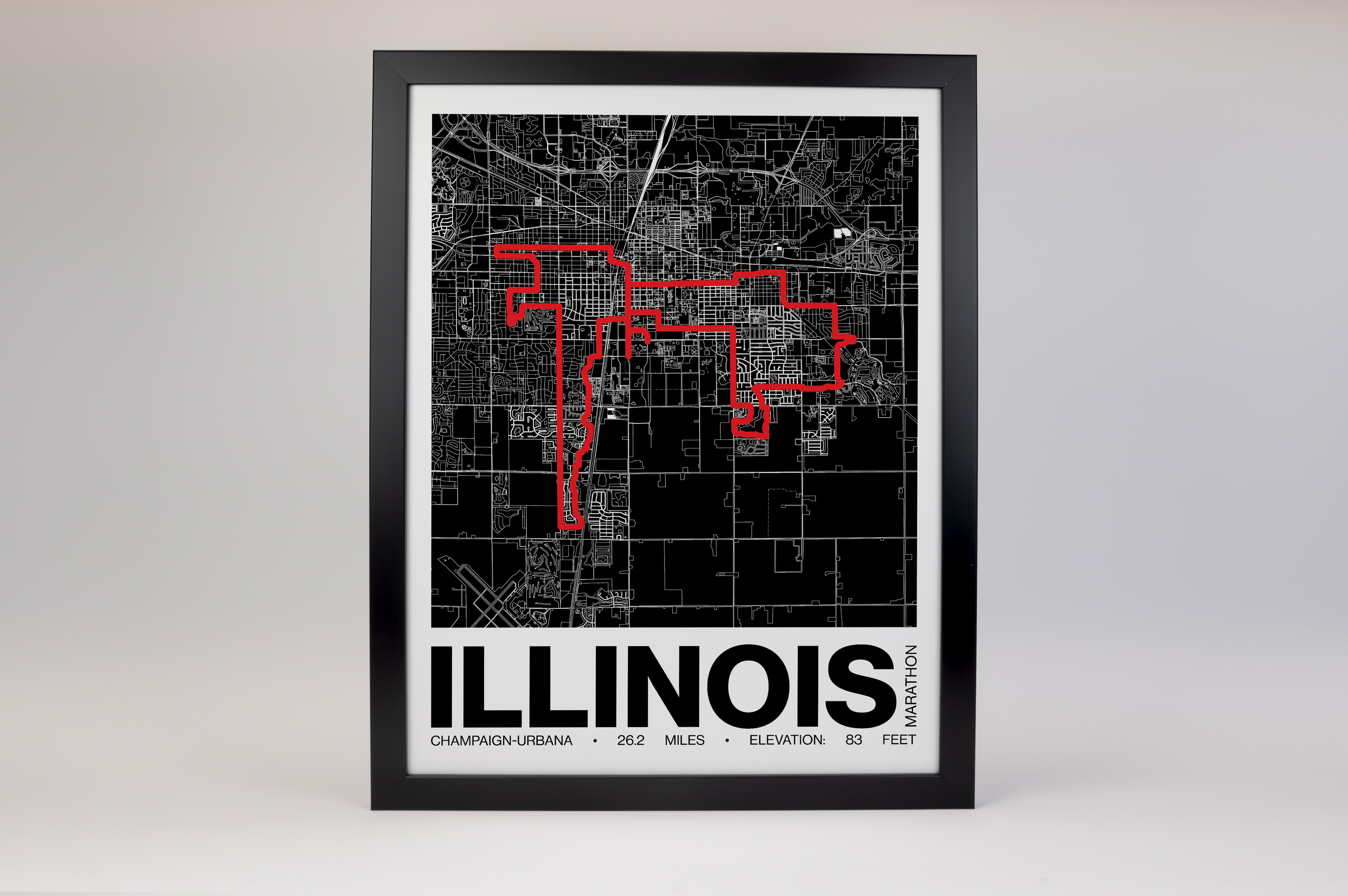 Illinois Marathon Poster - Grid Style
