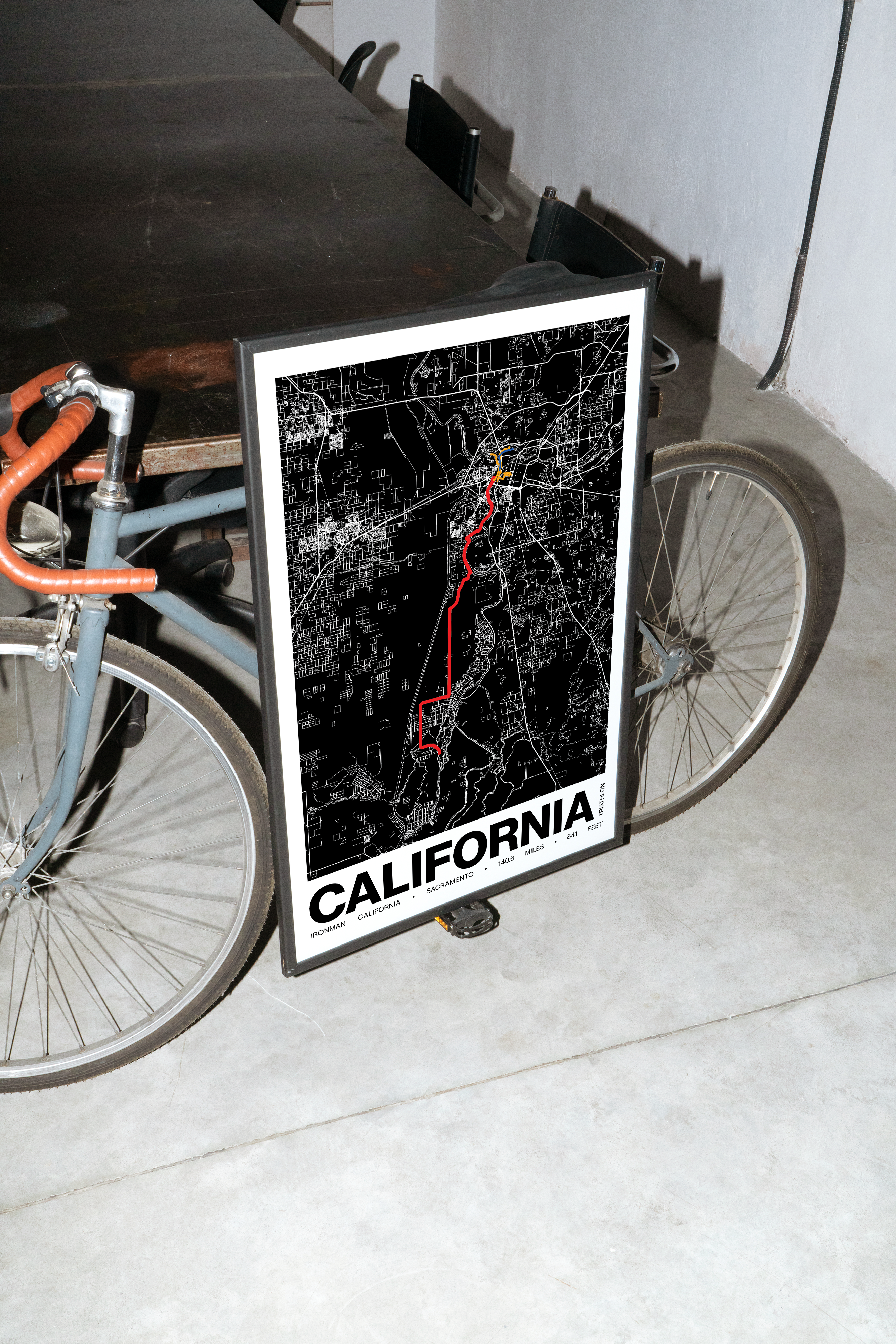 Ironman California Race Poster - Grid Style