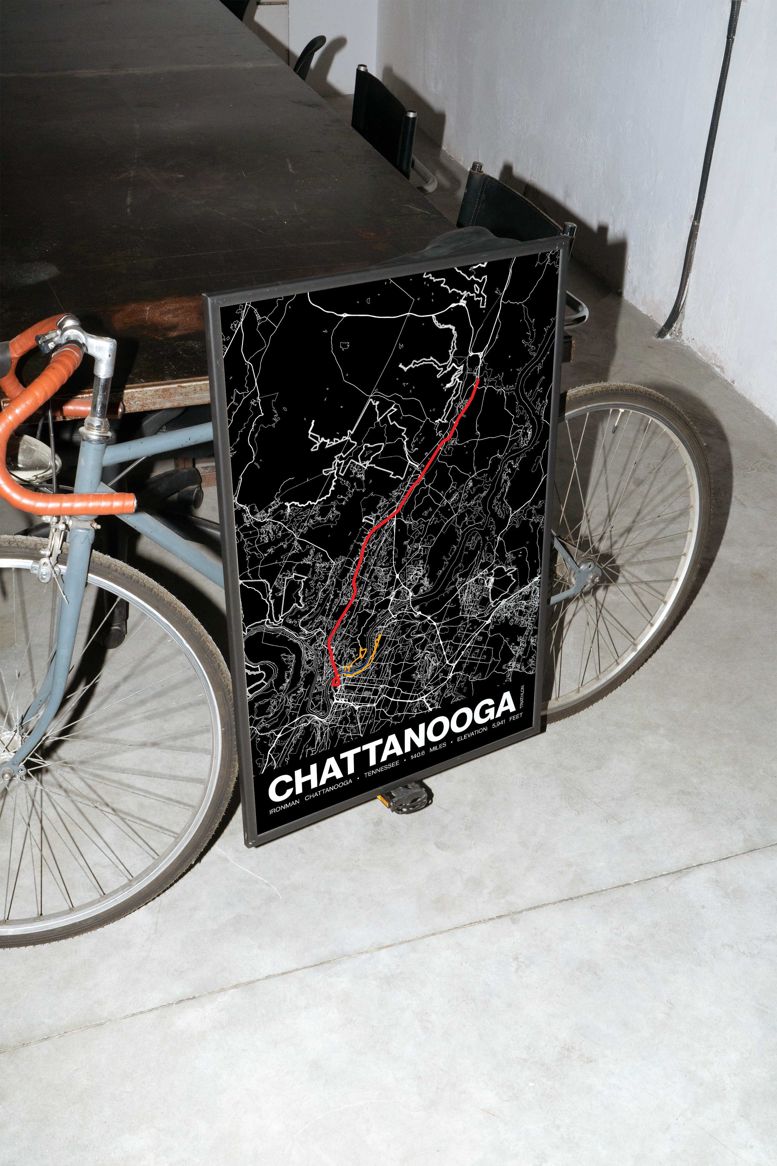 Ironman Chattanooga Race Poster - Grid Style