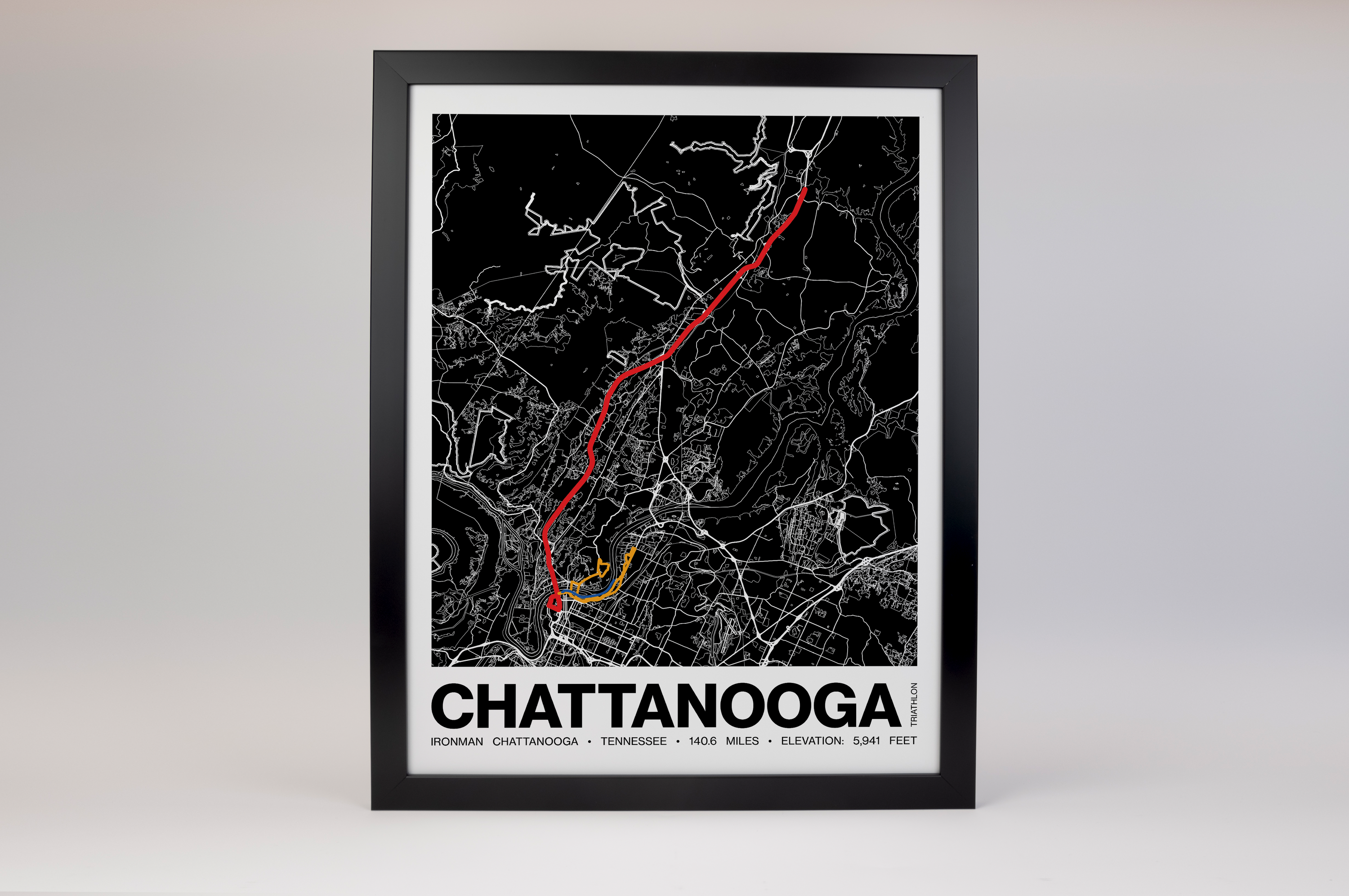 Ironman Chattanooga Race Poster - Grid Style