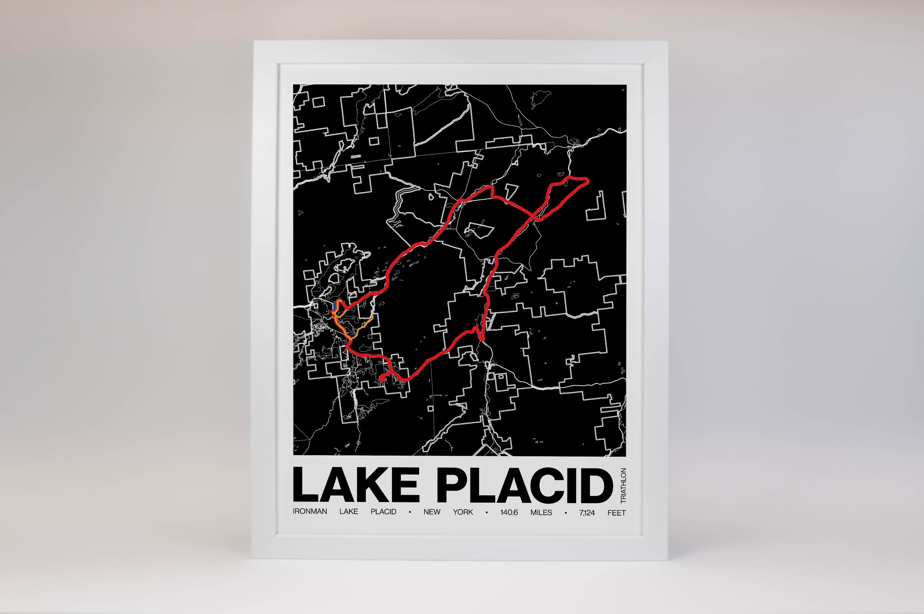 Ironman Lake Placid Poster - Grid Style
