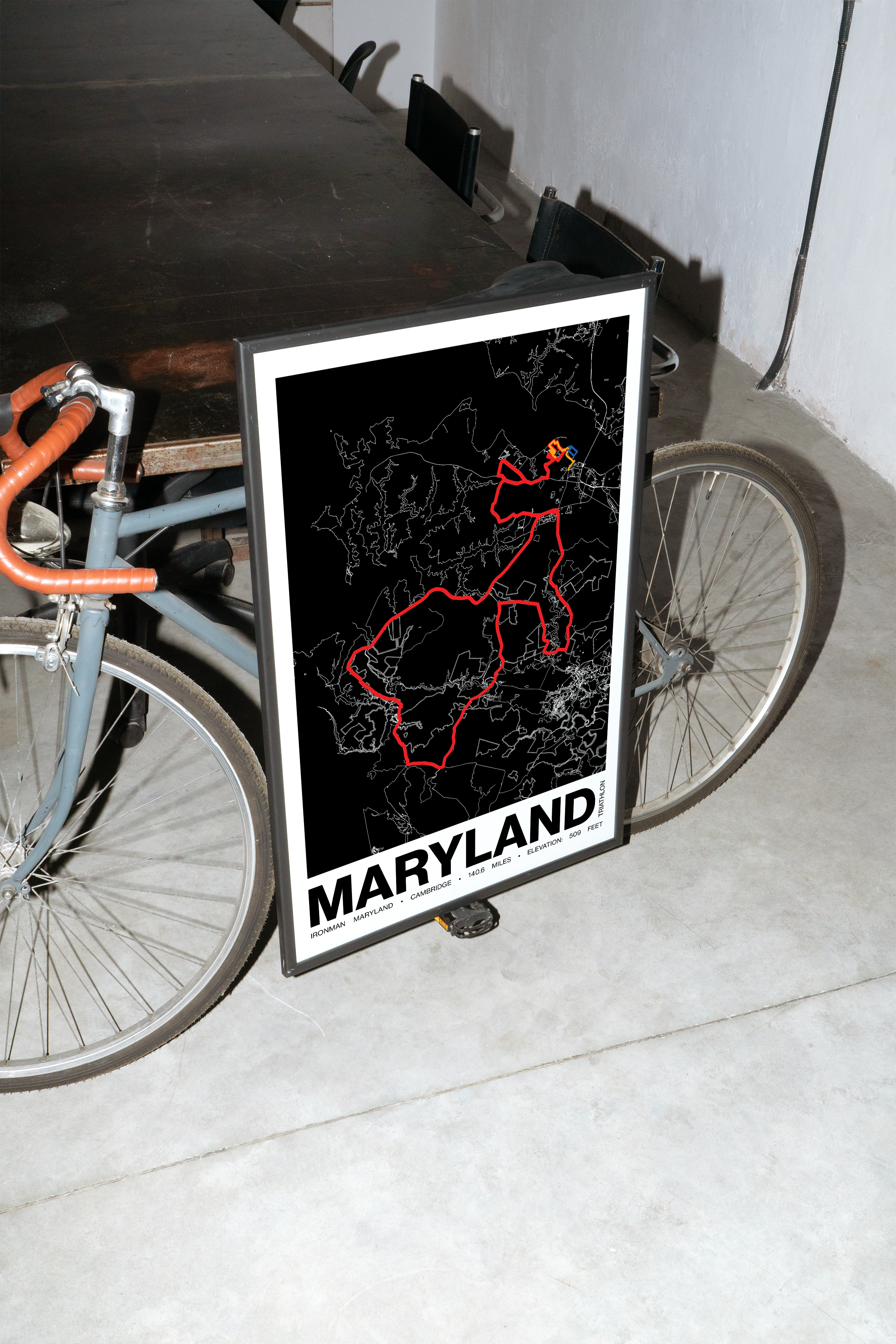 Ironman Maryland Race Poster - Grid Style
