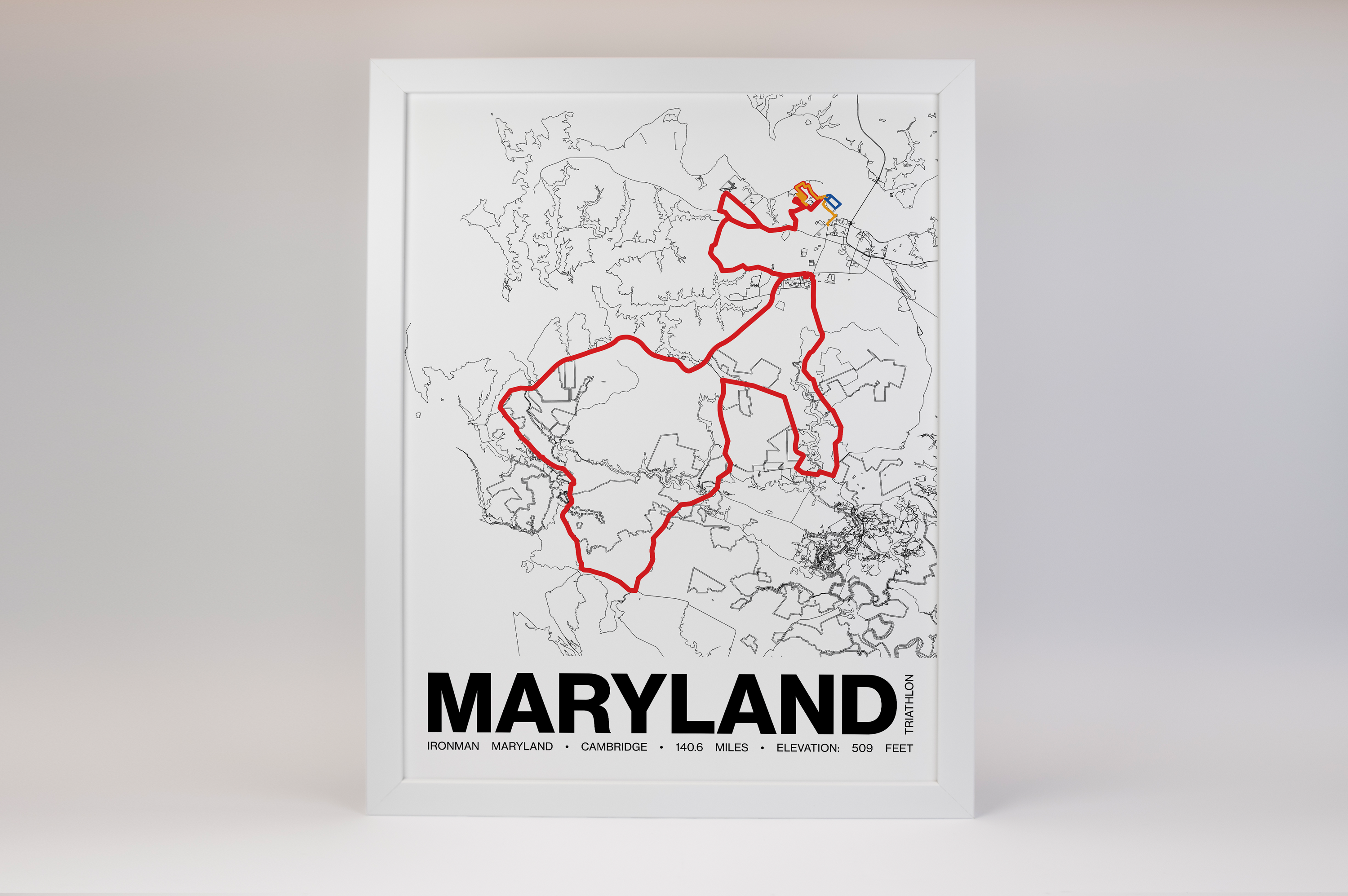 Ironman Maryland Race Poster - Grid Style