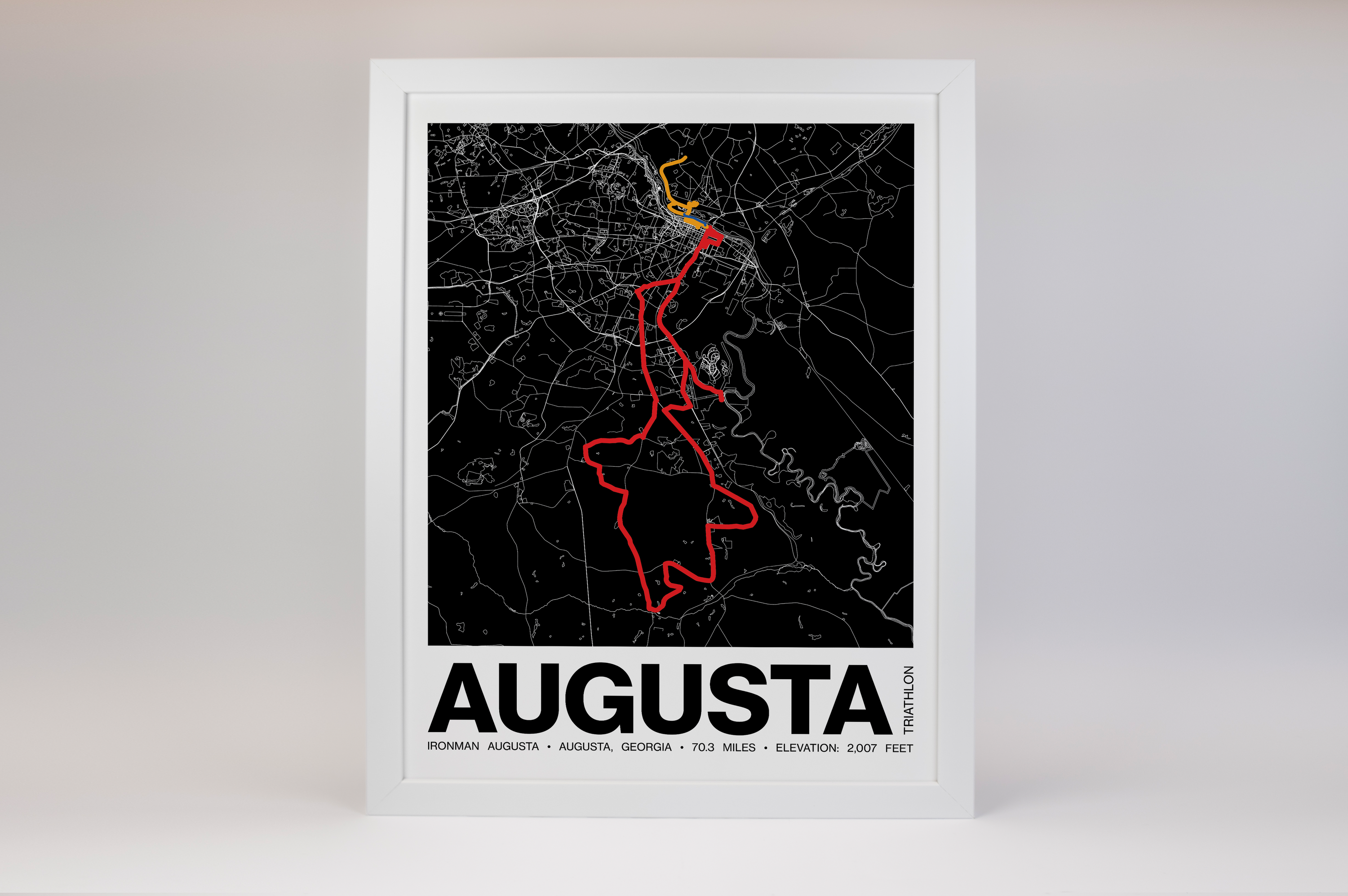 Ironman 70.3 Augusta Poster - Grid Style