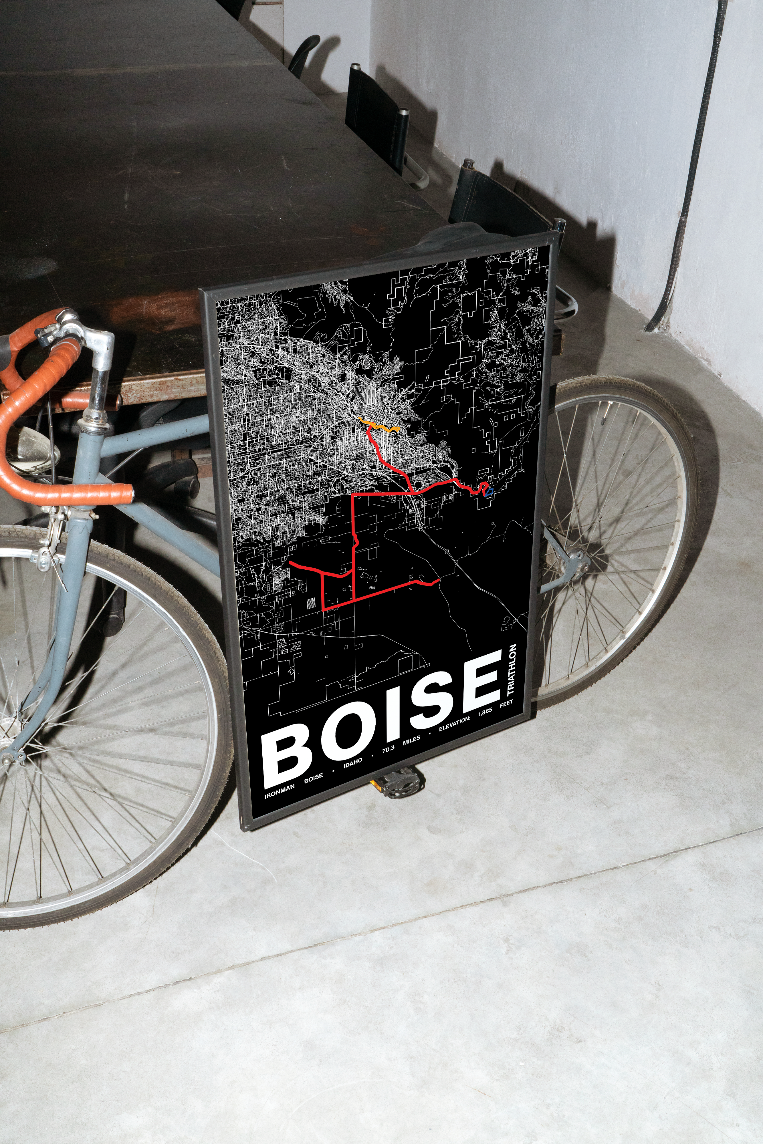Ironman 70.3 Boise Poster - Grid Style