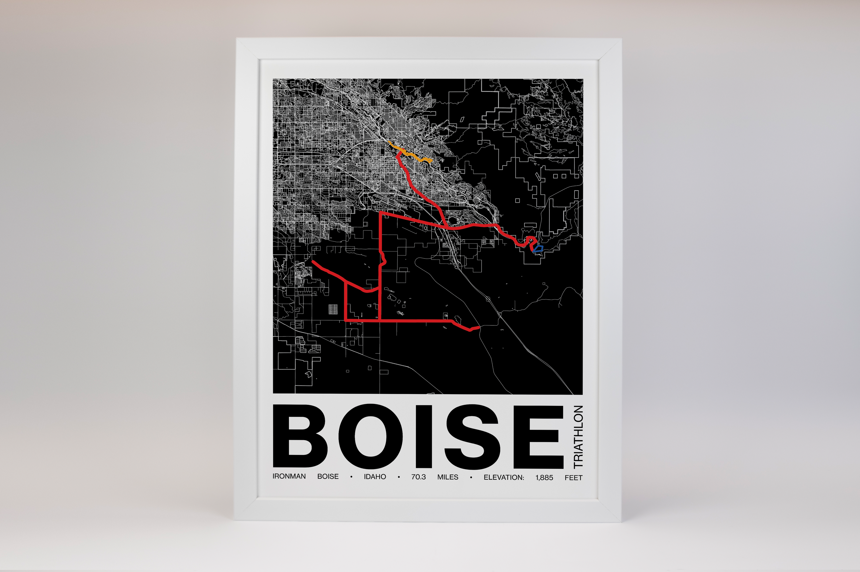 Ironman 70.3 Boise Poster - Grid Style
