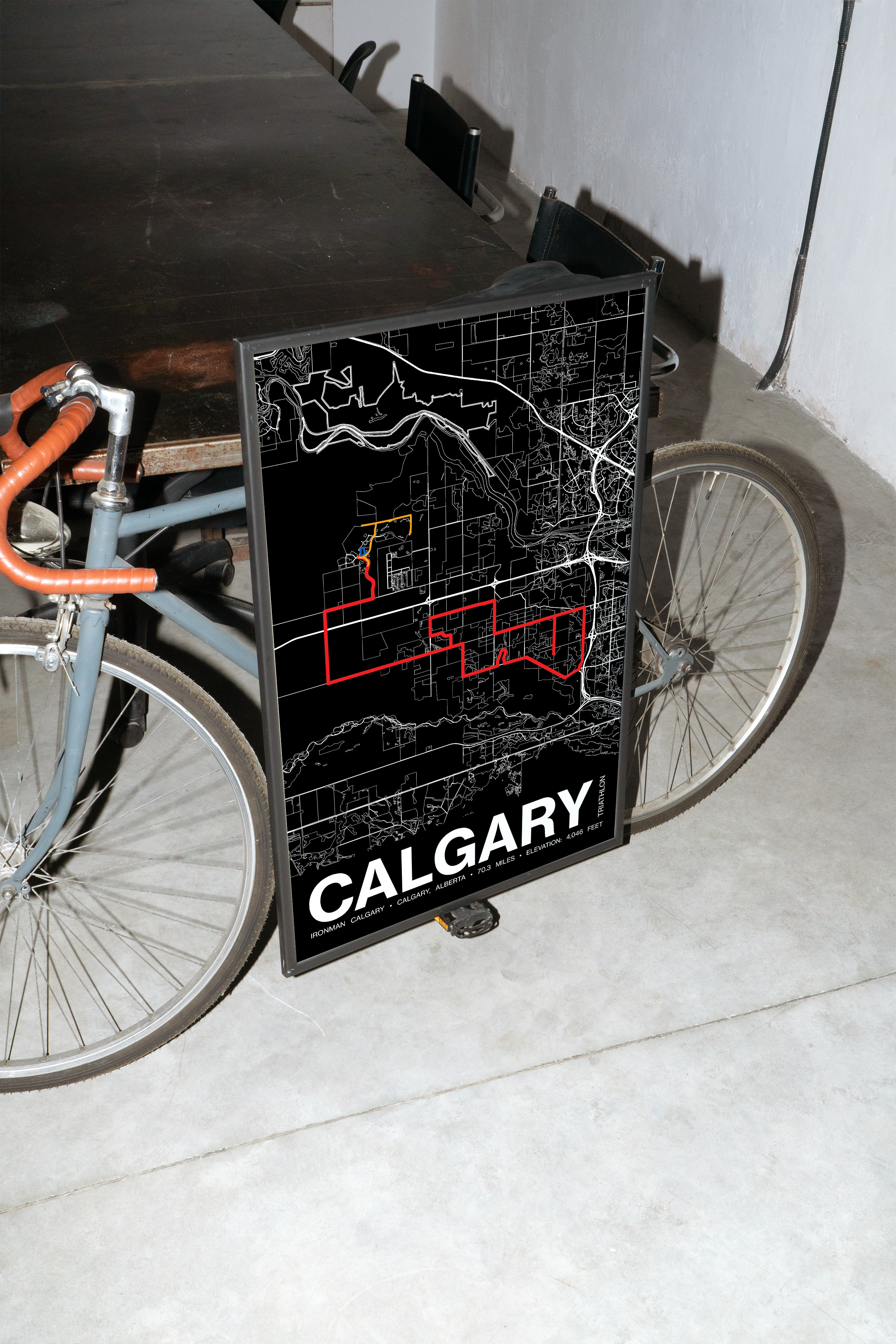 Ironman 70.3 Calgary Poster - Grid Style