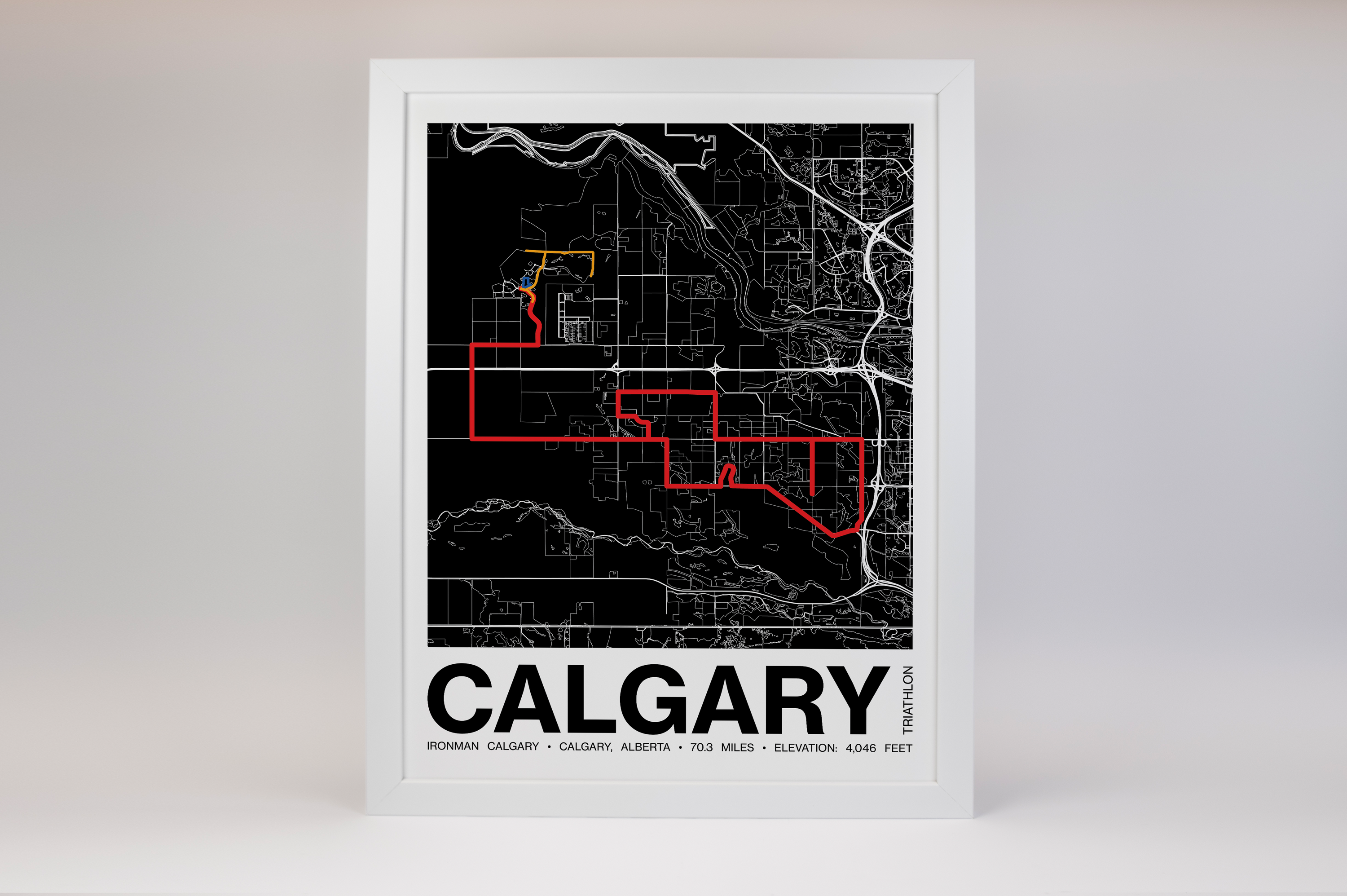 Ironman 70.3 Calgary Poster - Grid Style