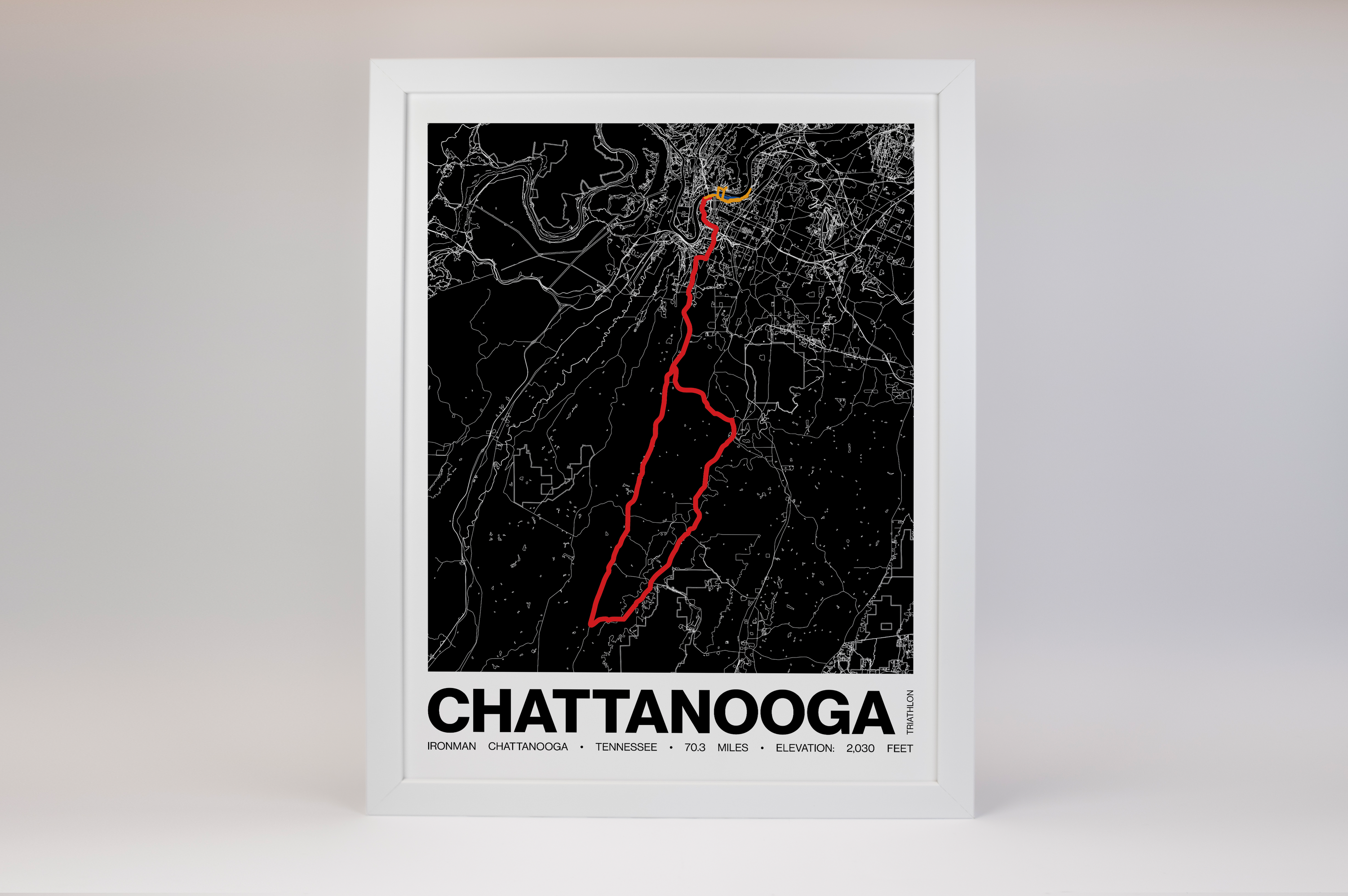 Ironman 70.3 Chattanooga Poster - Grid Style