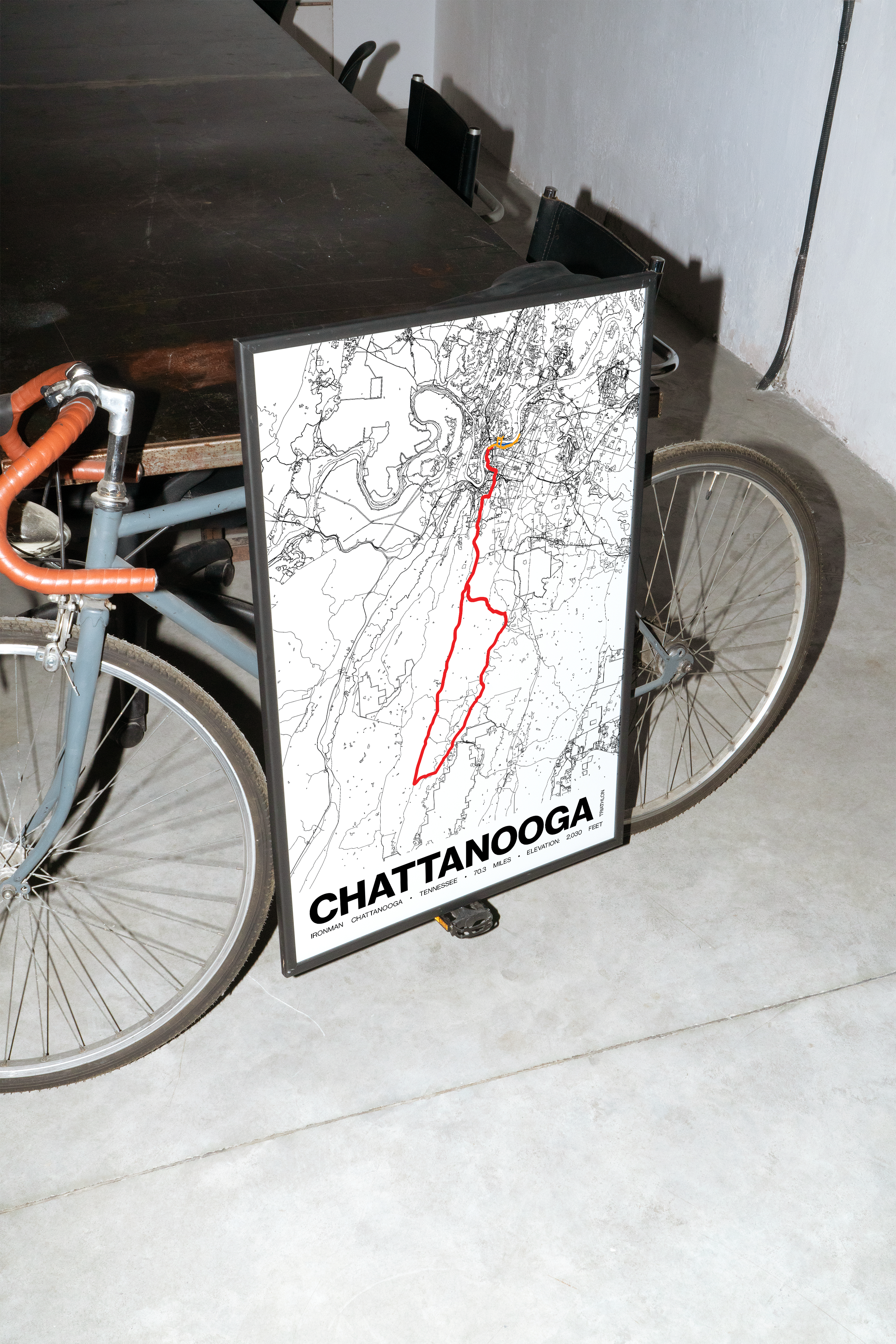 Ironman 70.3 Chattanooga Poster - Grid Style