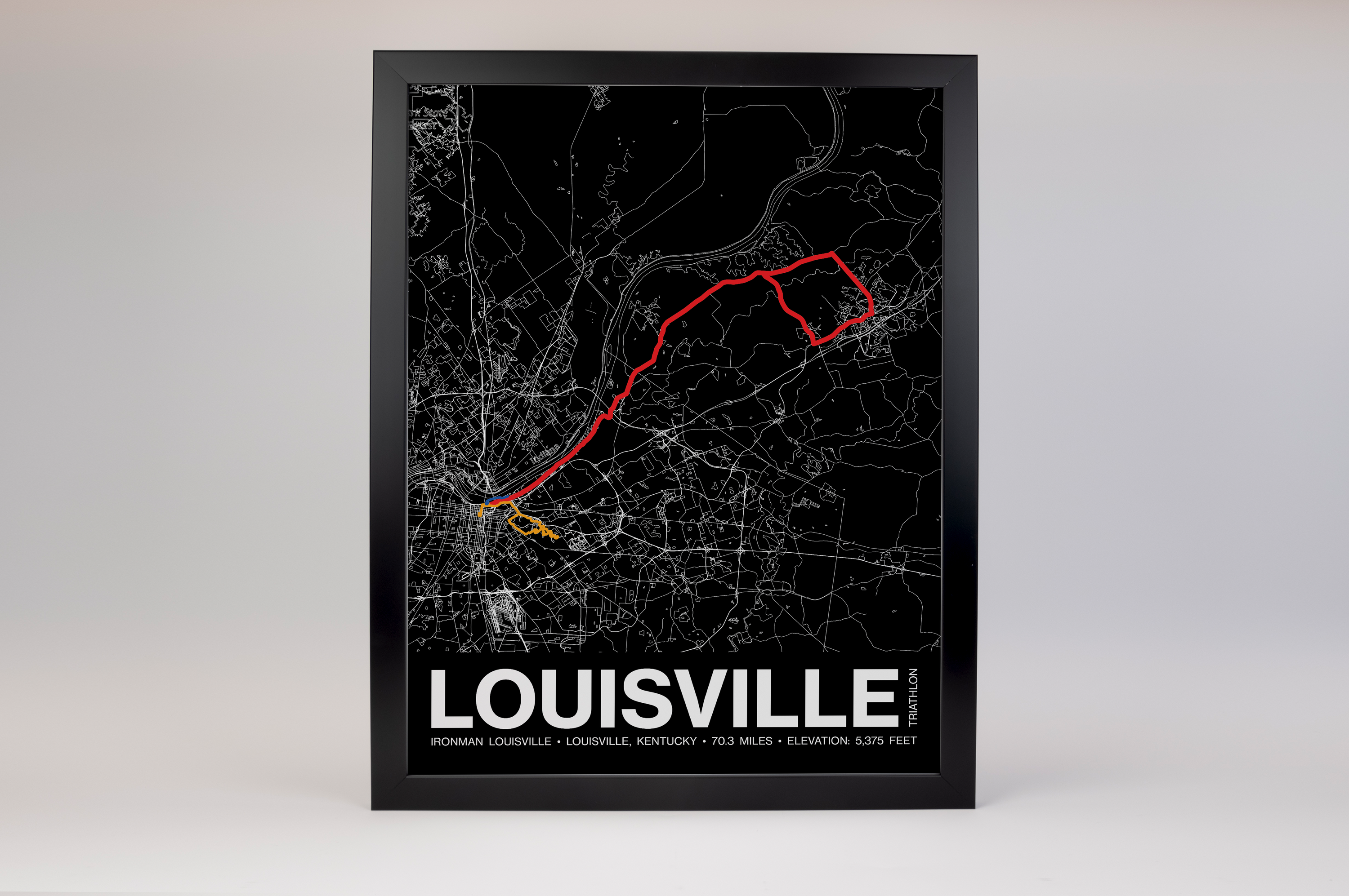 Ironman 70.3 Louisville Poster - Grid Style