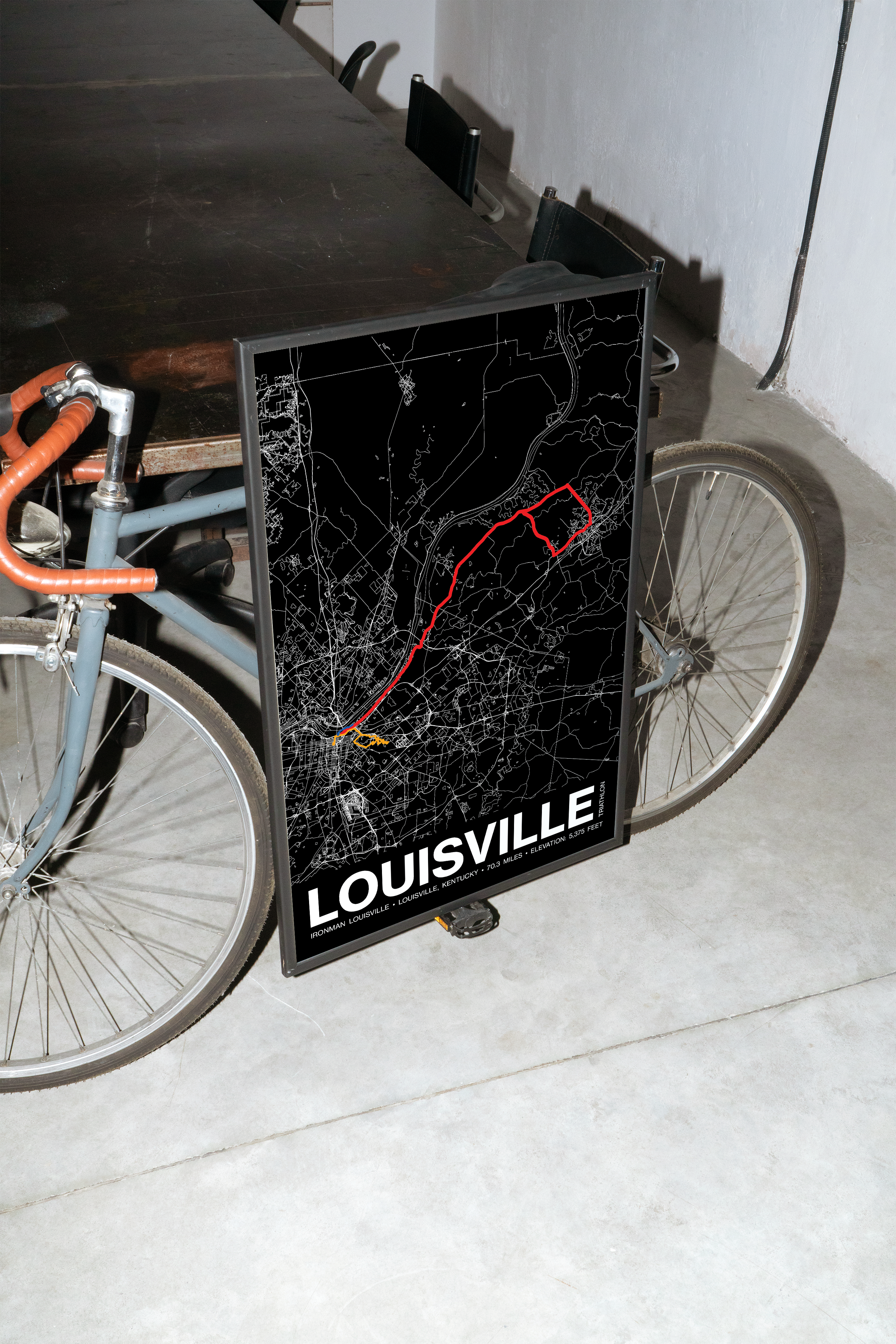 Ironman 70.3 Louisville Poster - Grid Style