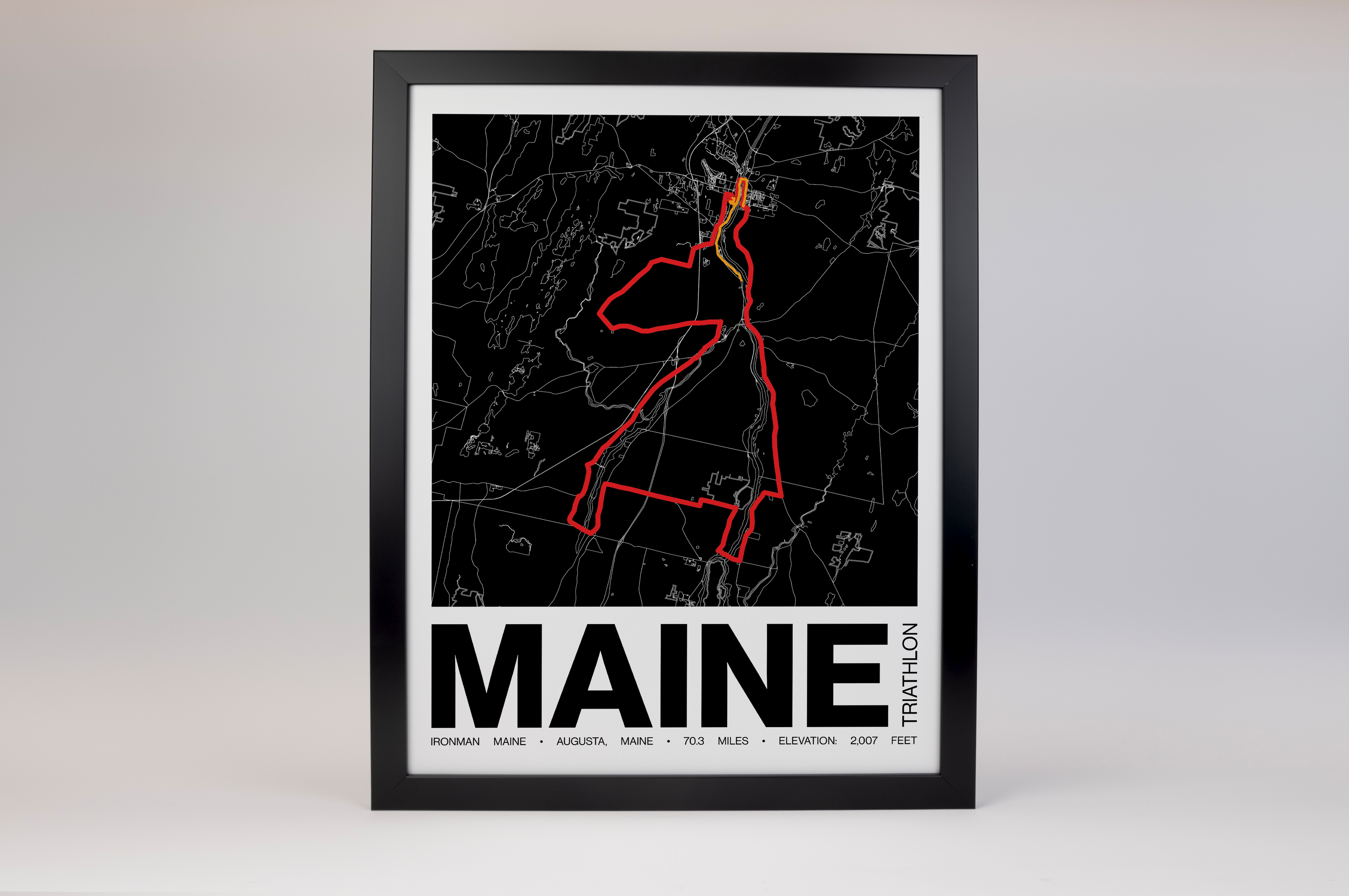 Ironman 70.3 Maine Poster - Grid Style