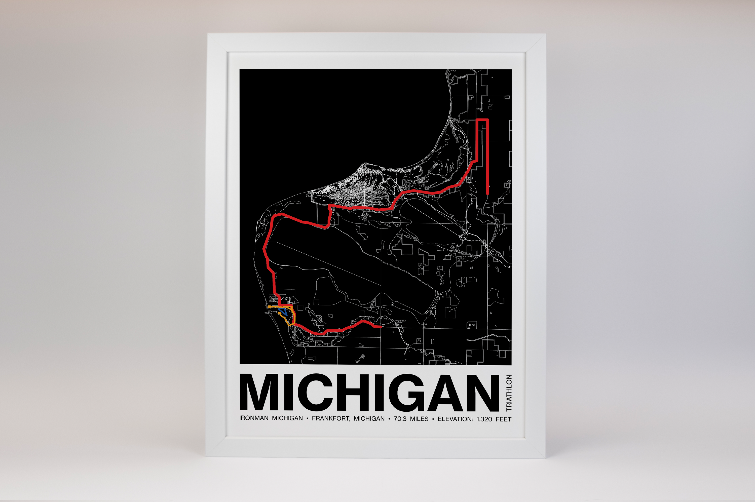 Ironman 70.3 Michigan Poster - Grid Style