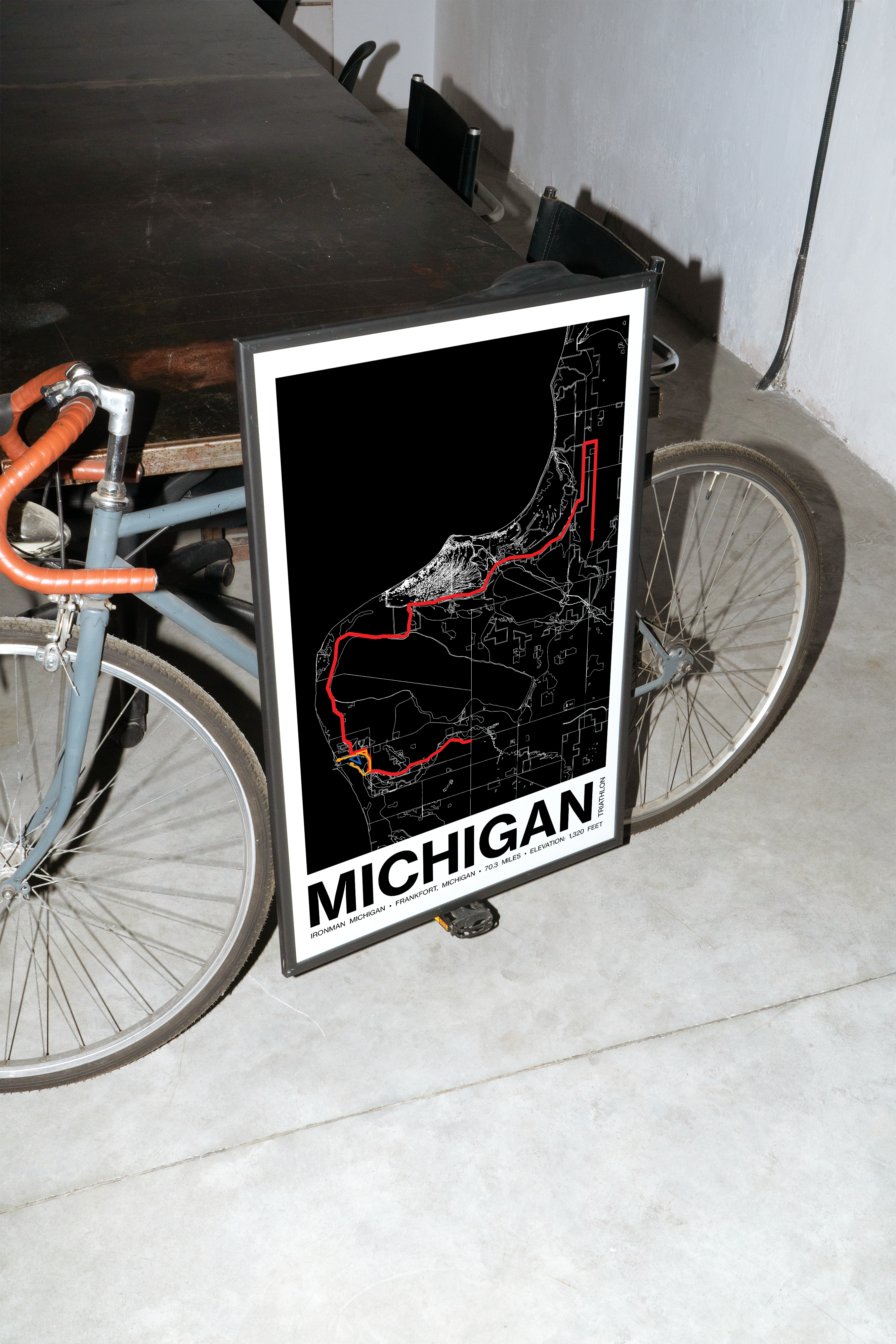 Ironman 70.3 Michigan Poster - Grid Style