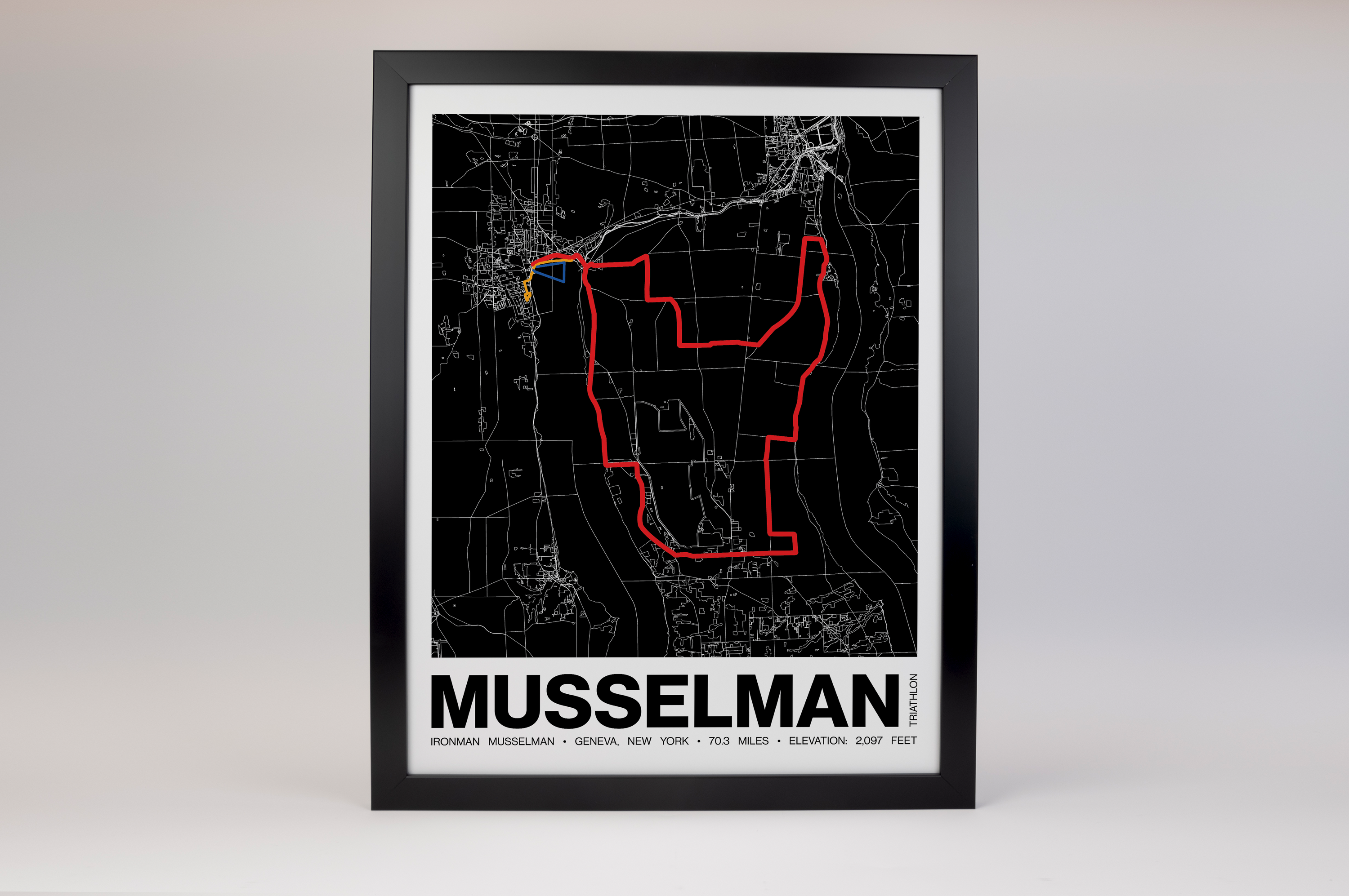 Ironman 70.3 Musselman Poster - Grid Style