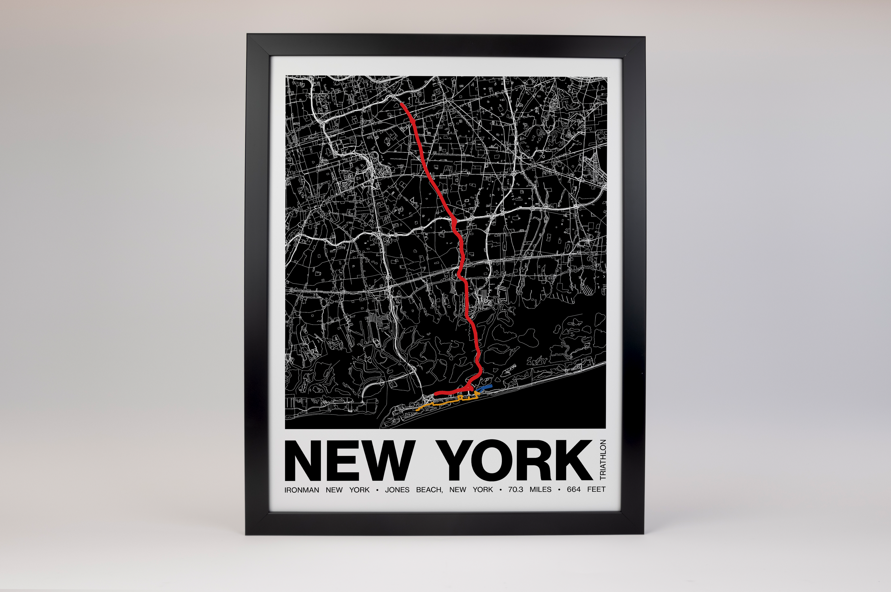 Ironman 70.3 New York Poster - Grid Style