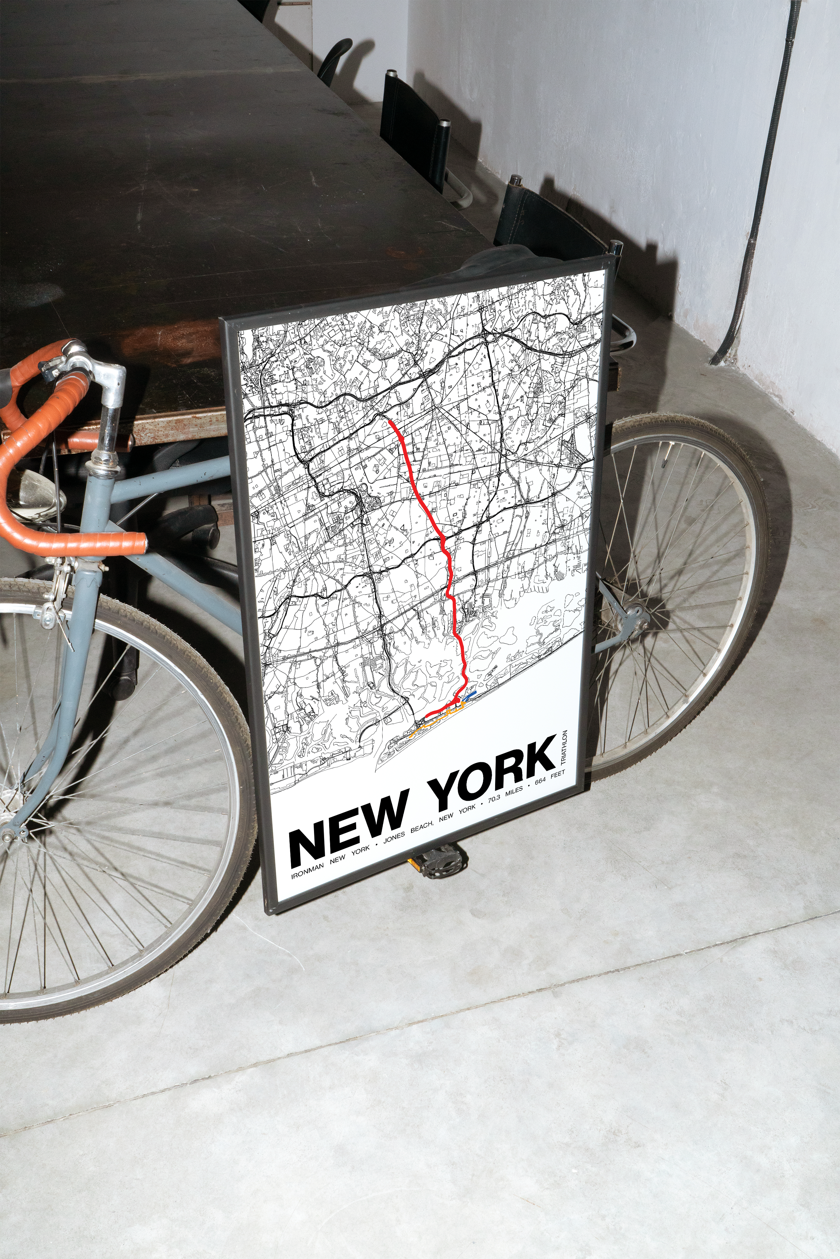 Ironman 70.3 New York Poster - Grid Style