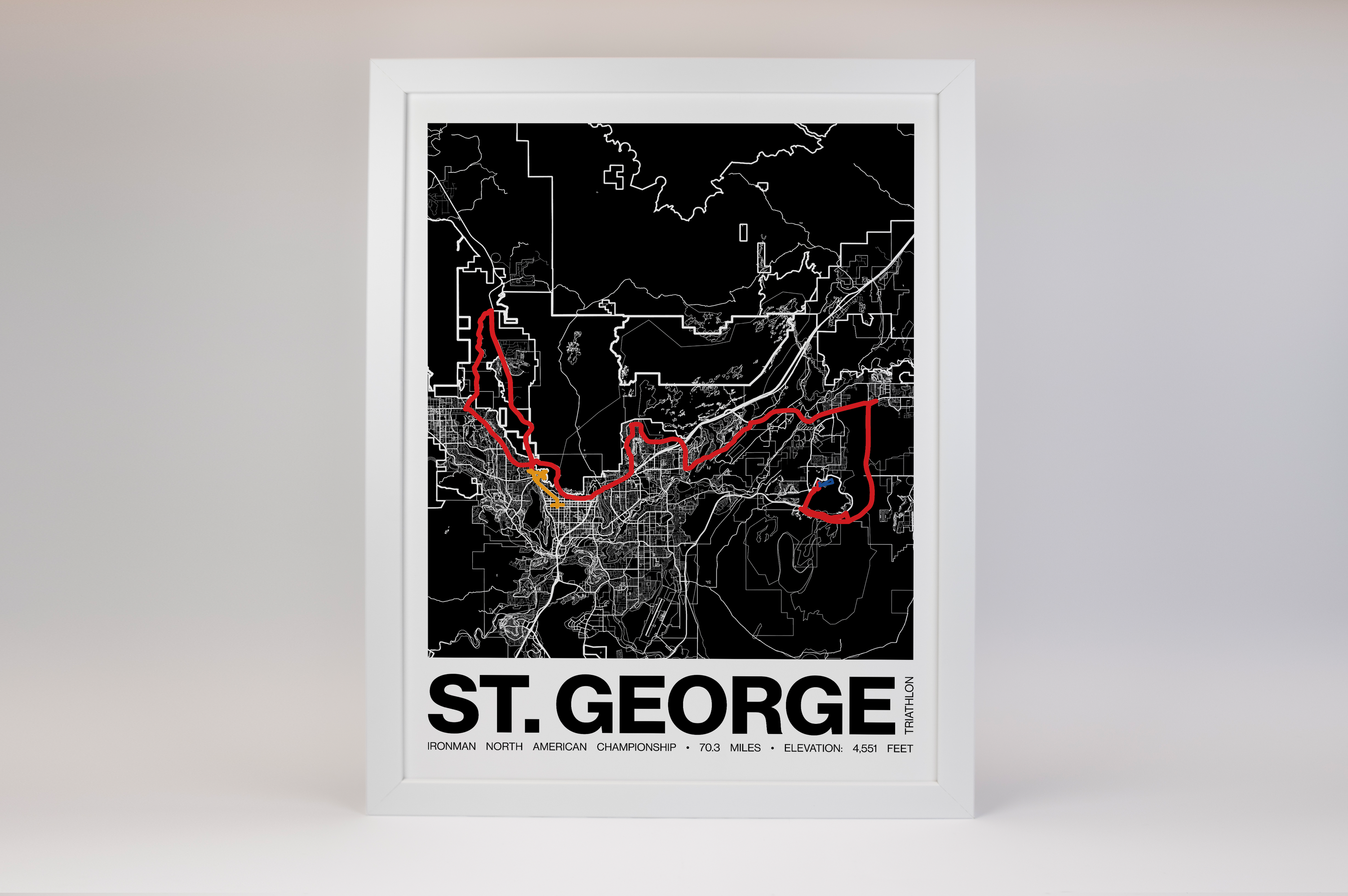 Ironman 70.3 North American Championship St. George Poster - Grid Style