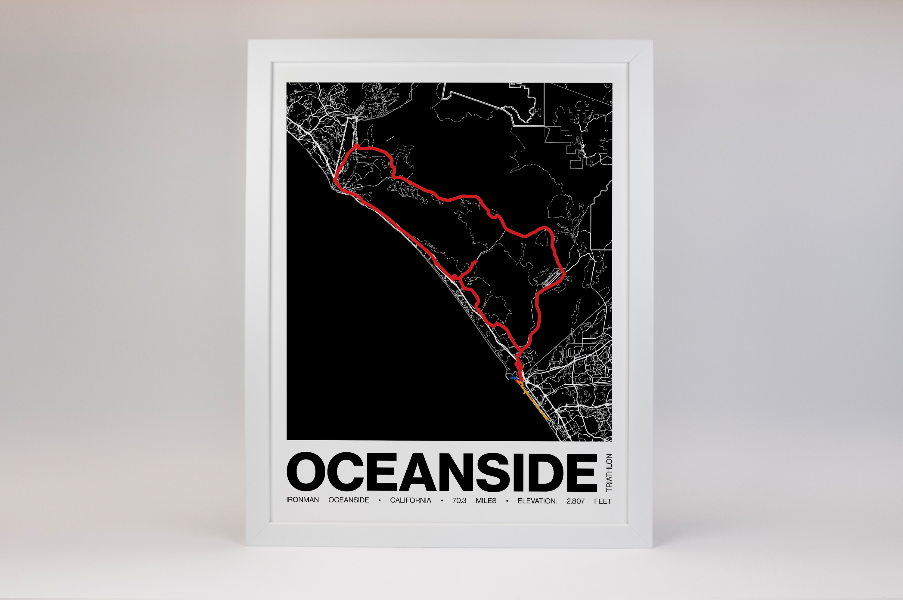 Ironman 70.3 Oceanside Poster - Grid Style