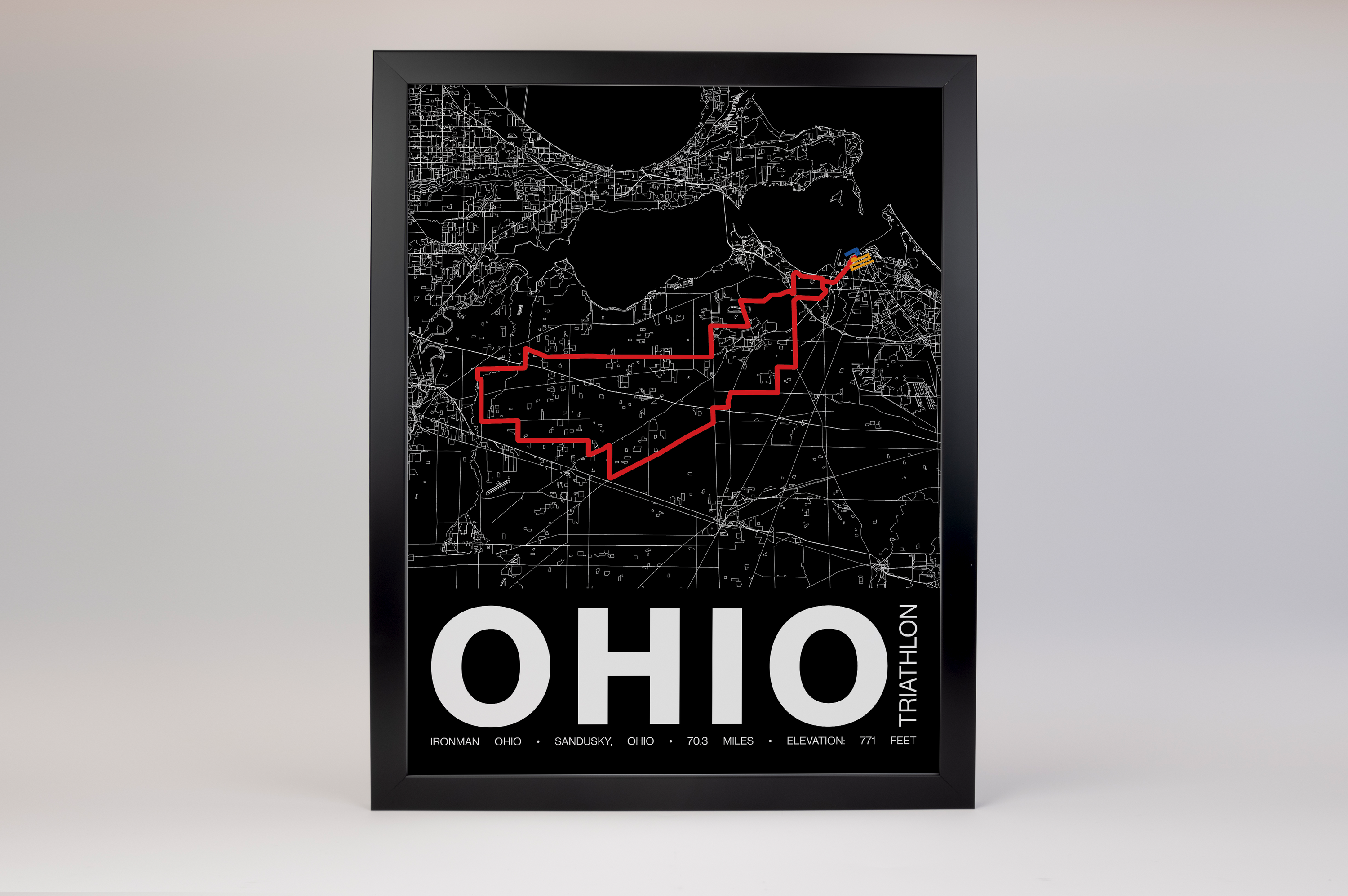 Ironman 70.3 Ohio Poster - Grid Style