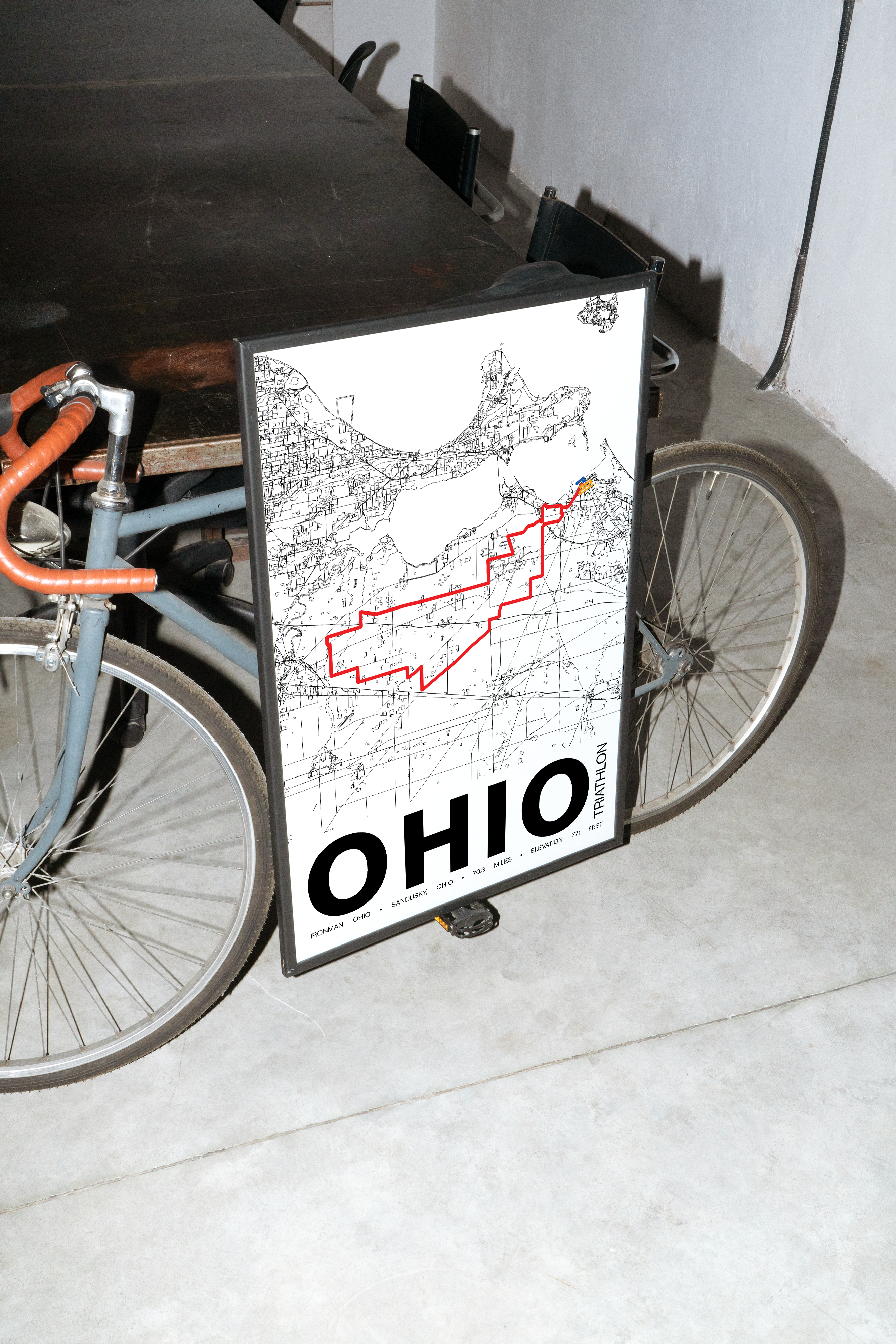 Ironman 70.3 Ohio Poster - Grid Style