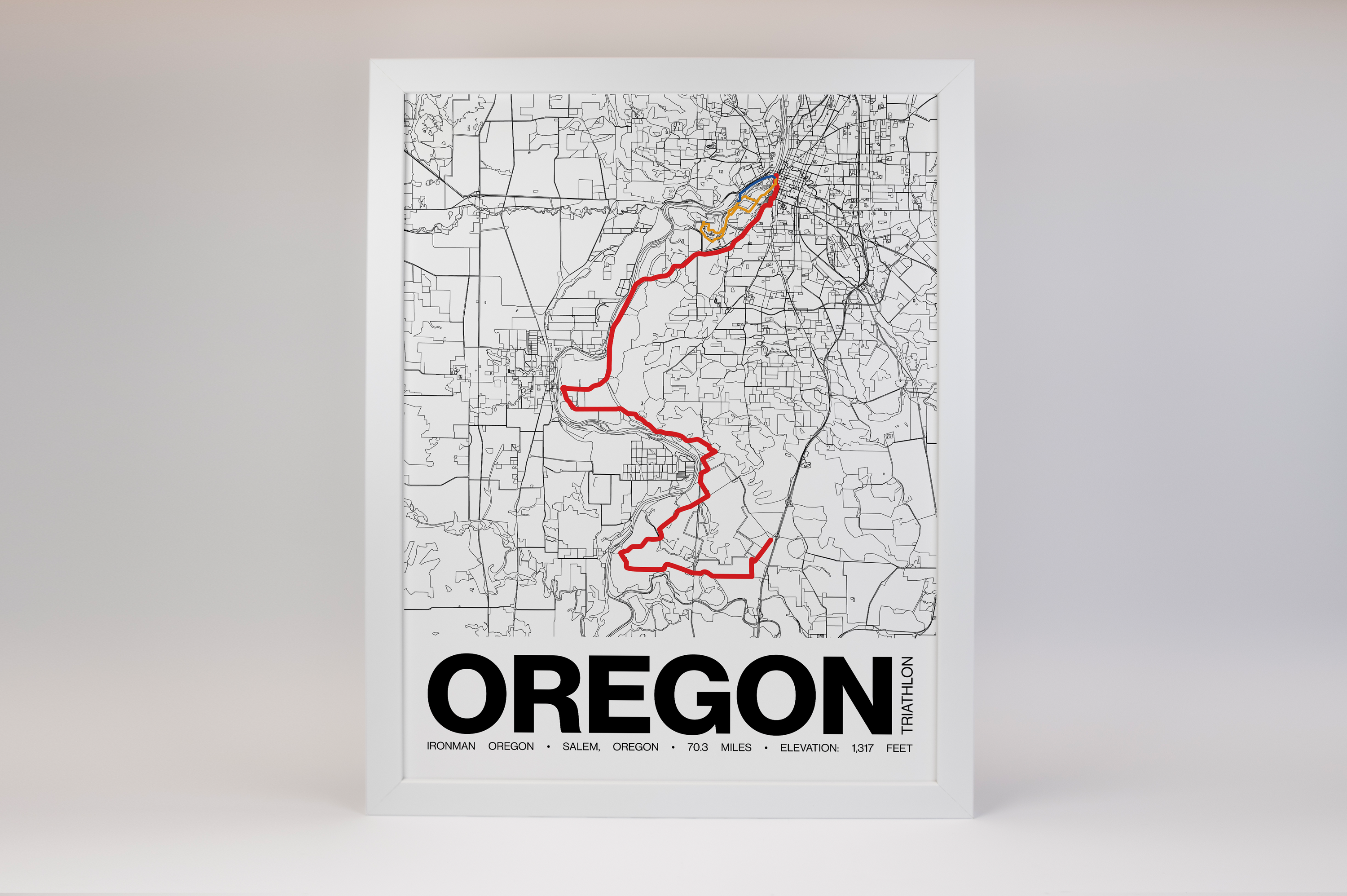 Ironman 70.3 Oregon Poster - Grid Style