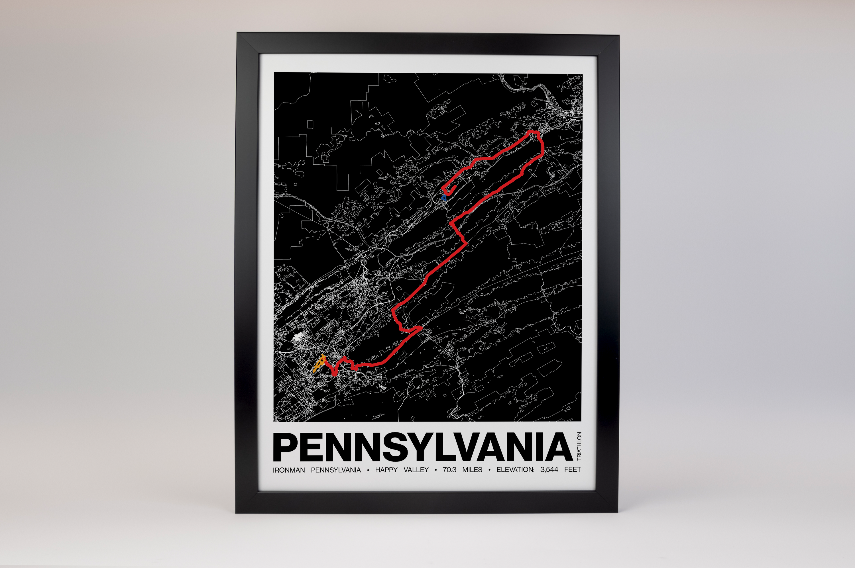 Ironman 70.3 Pennsylvania Poster - Grid Style