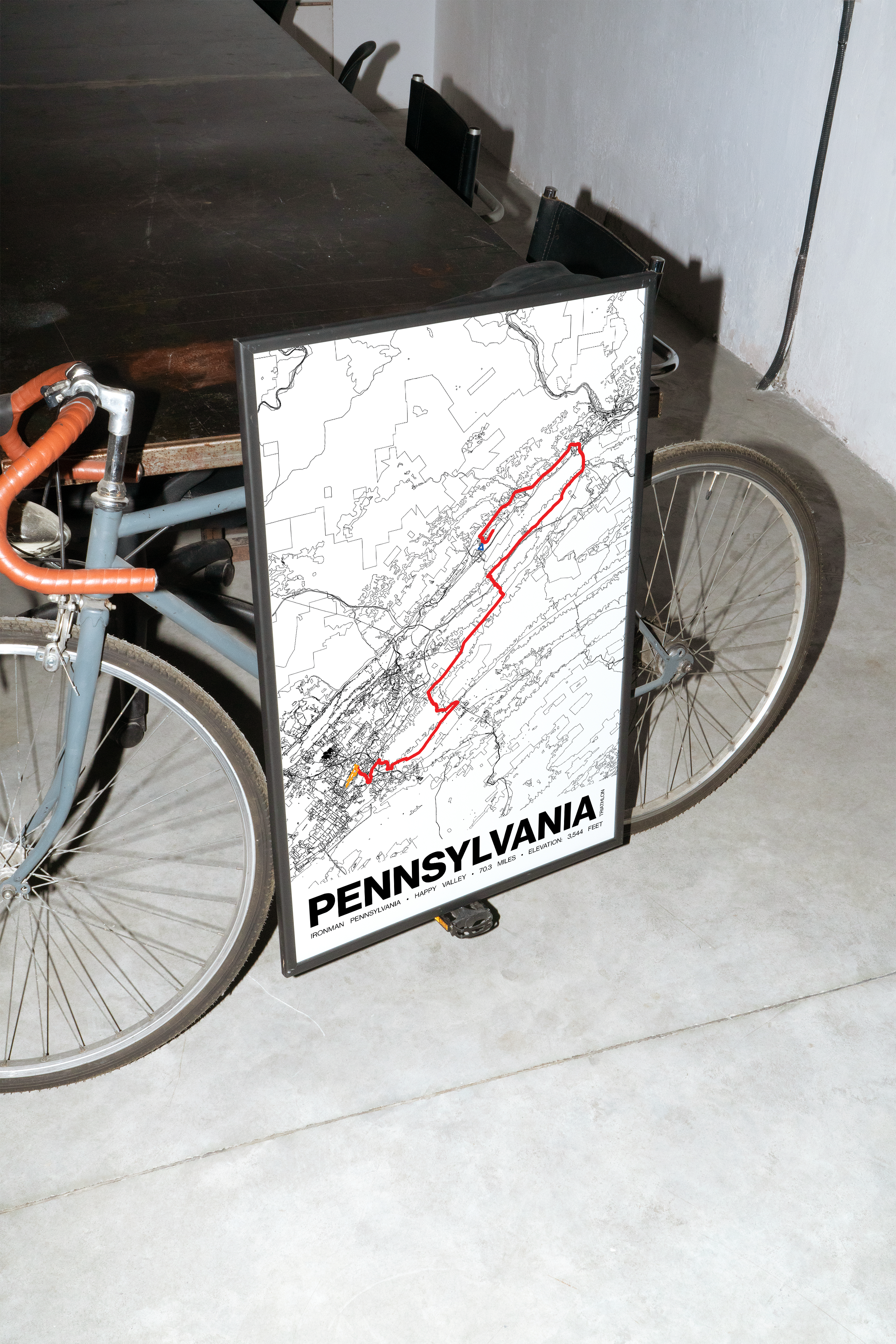 Ironman 70.3 Pennsylvania Poster - Grid Style